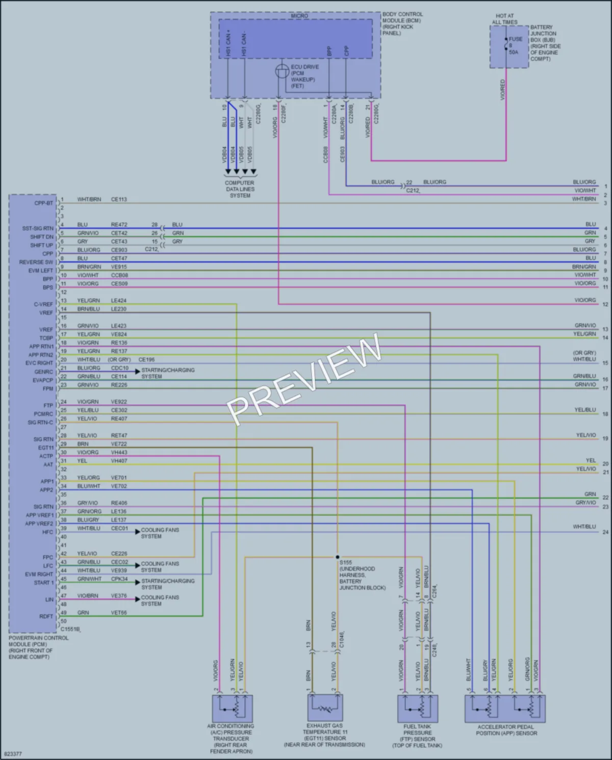 2023 Ford Mustang Engine Performance wiring diagram preview