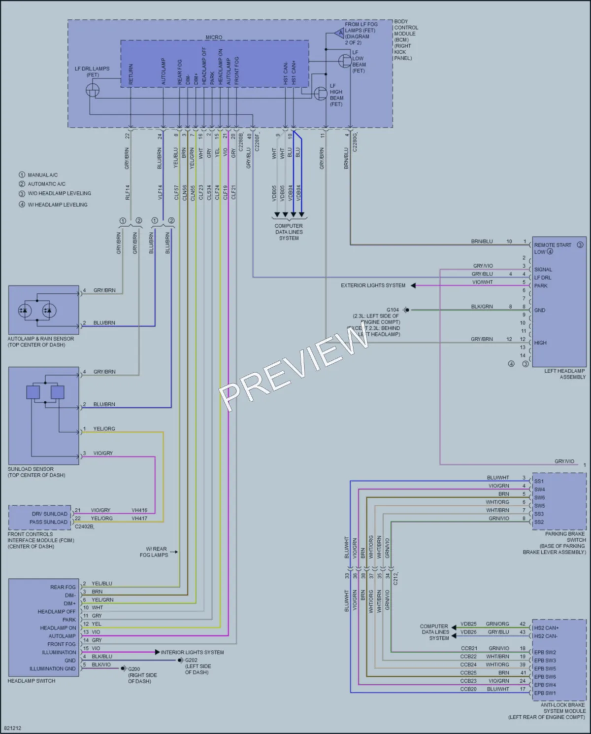 2023 Ford Mustang Headlights wiring diagram preview