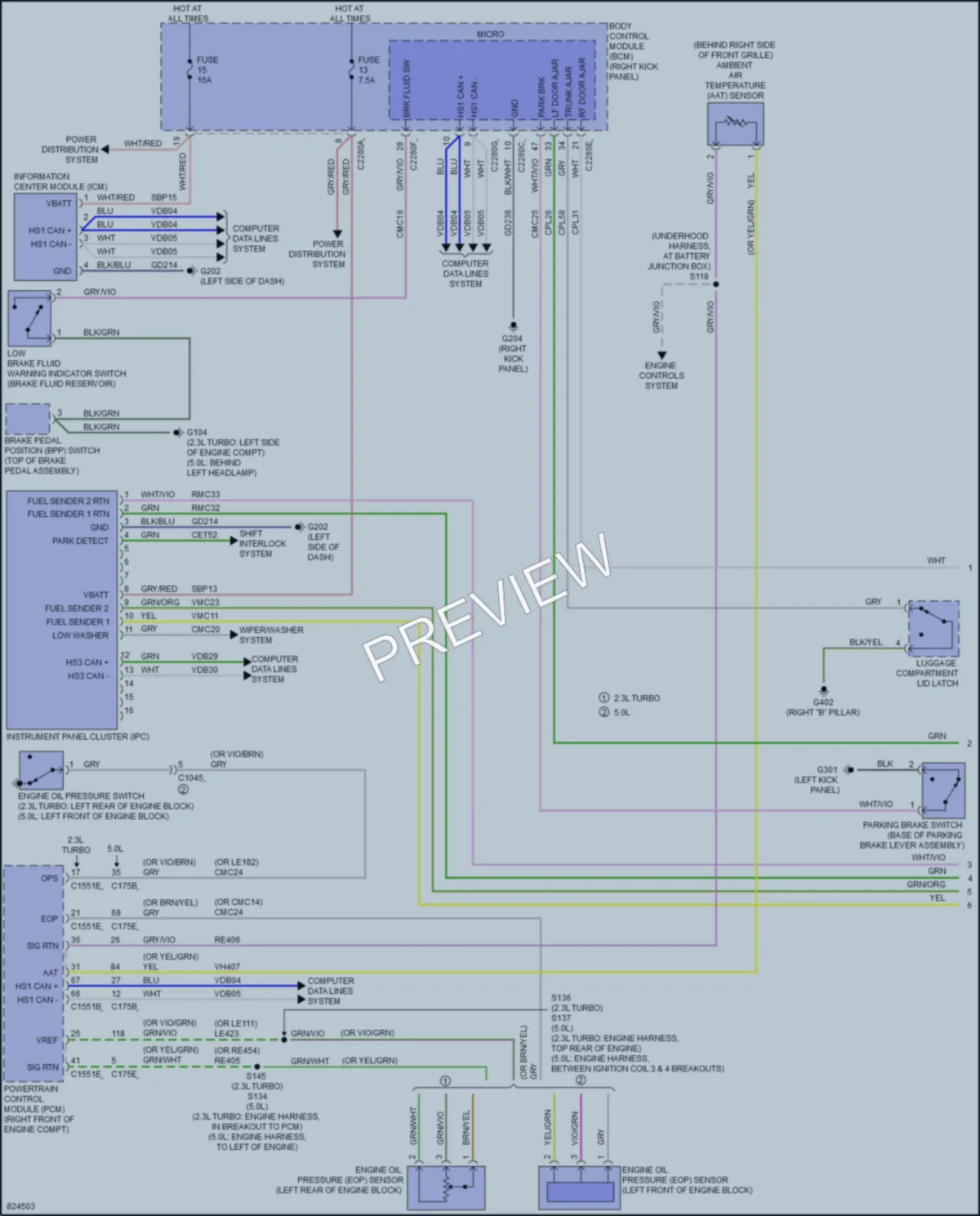 2023 Ford Mustang Instrument Cluster wiring diagram preview