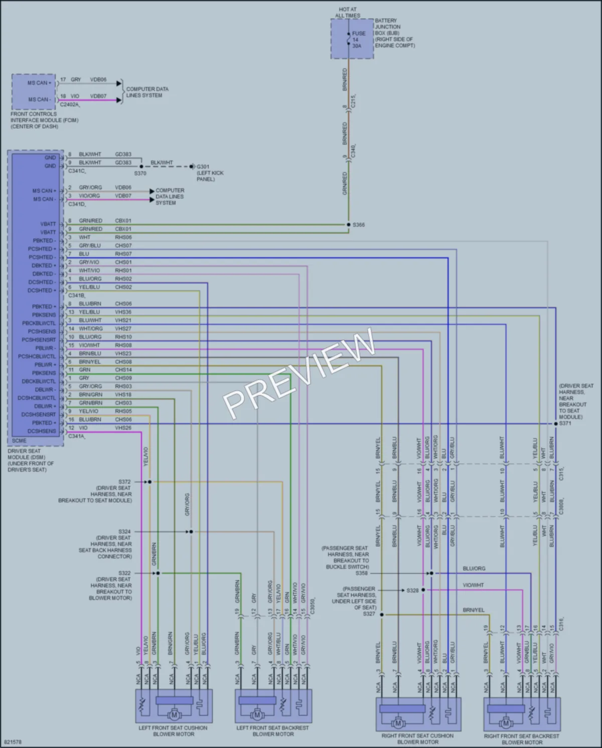 2023 Ford Mustang Power Seats wiring diagram preview