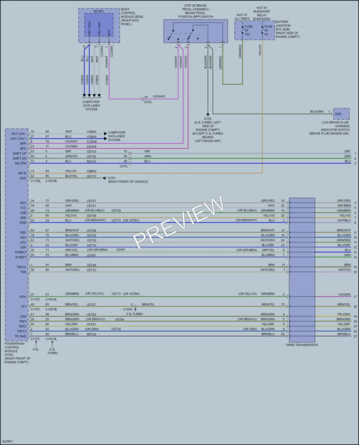2023 Ford Mustang Transmission wiring diagram preview
