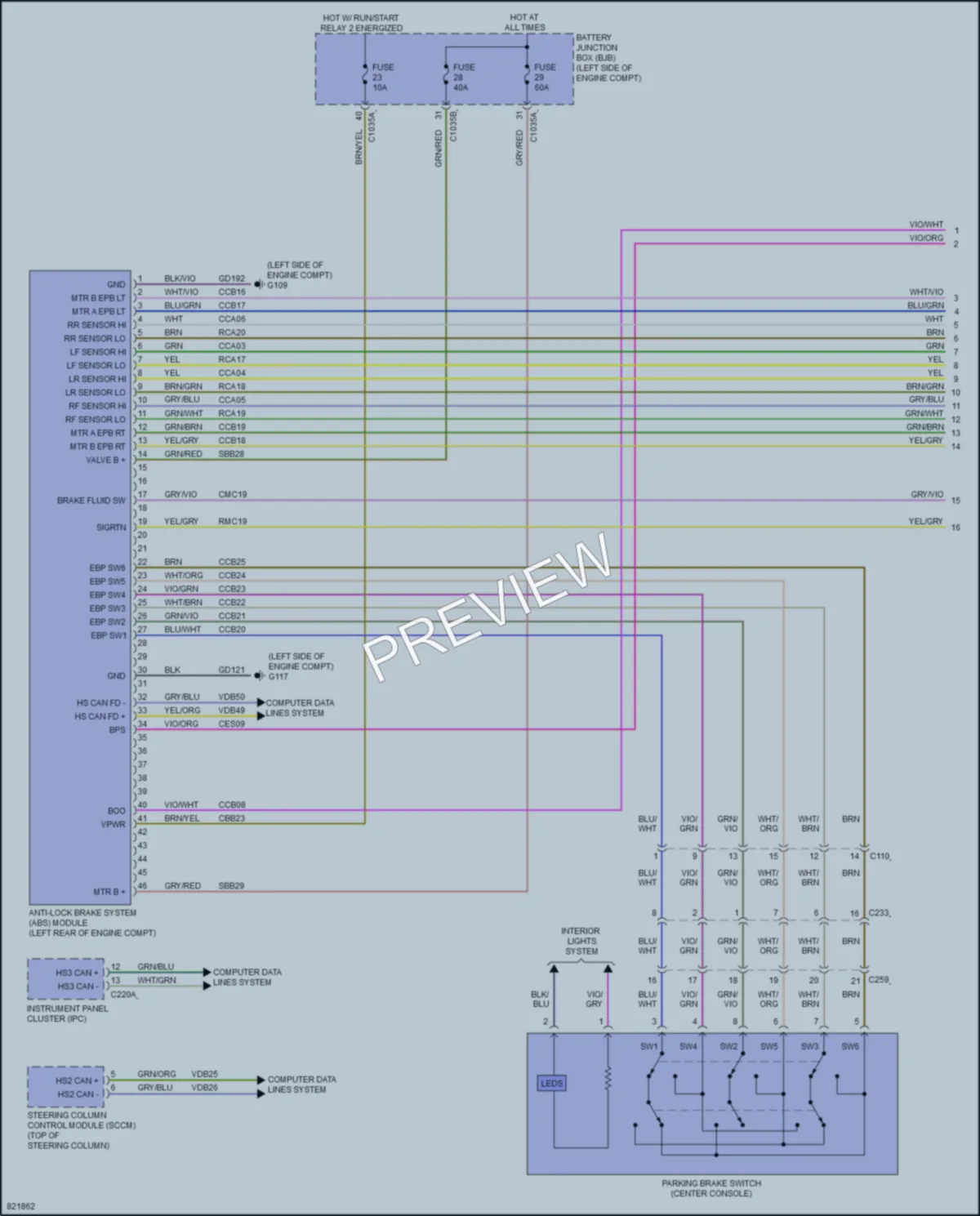 2023 Ford MustangMachE Anti Lock Brakes wiring diagram preview