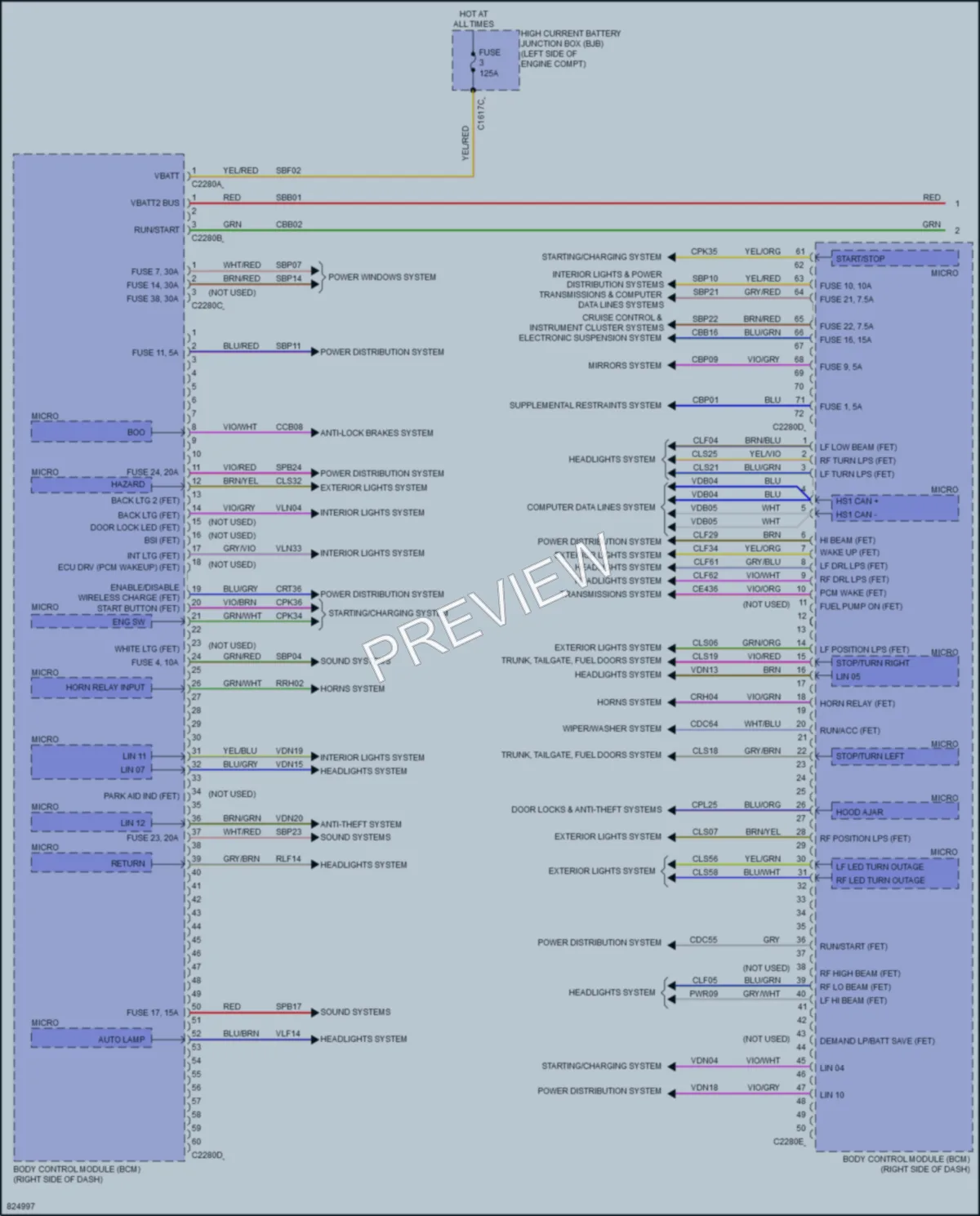 2023 Ford MustangMachE Body Control Modules wiring diagram preview