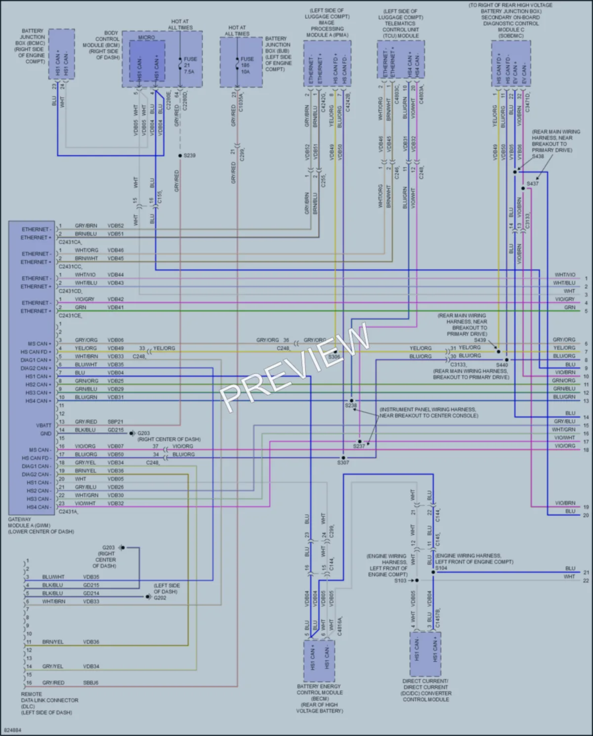 2023 Ford MustangMachE Computer Data Lines wiring diagram preview