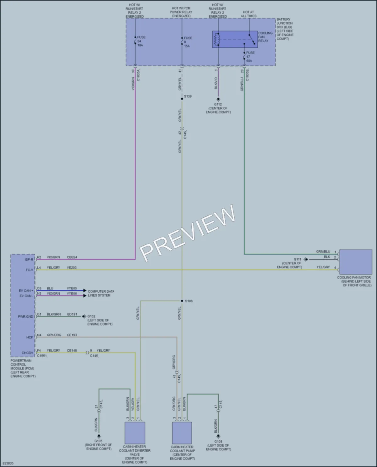 2023 Ford MustangMachE Cooling Fan wiring diagram preview