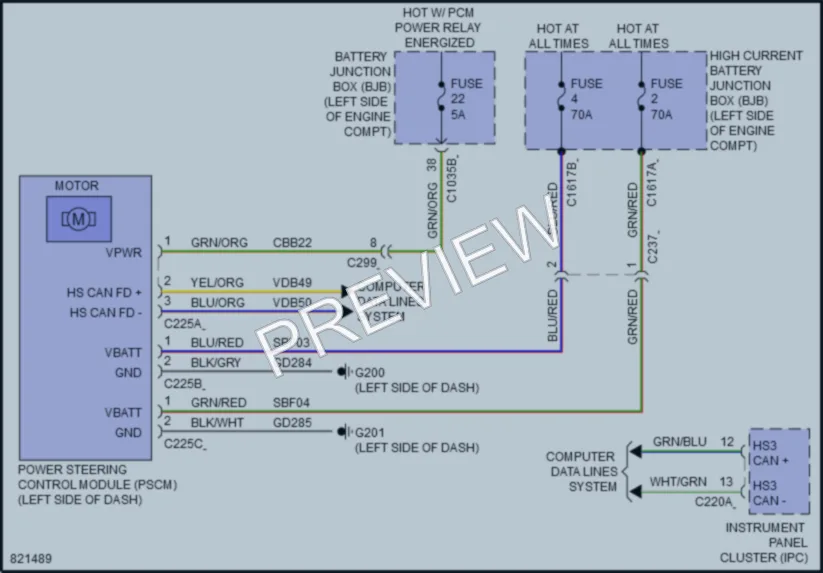 2023 Ford MustangMachE Electronic Power Steering wiring diagram preview