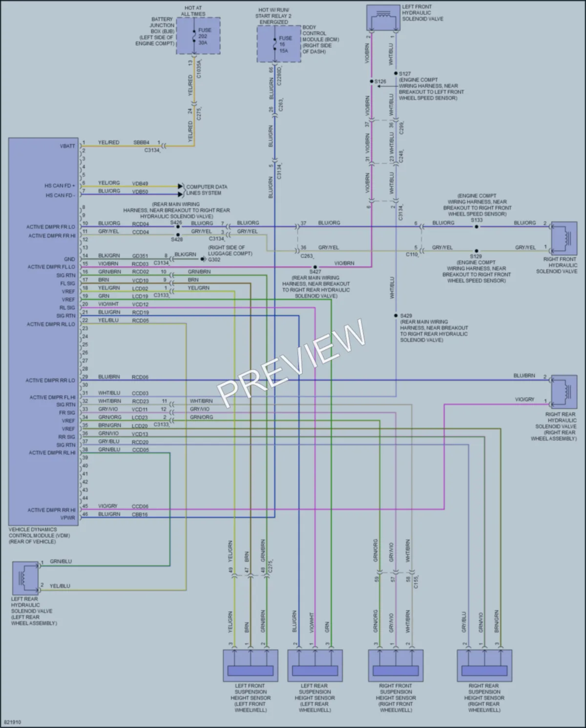 2023 Ford MustangMachE Electronic Suspension wiring diagram preview