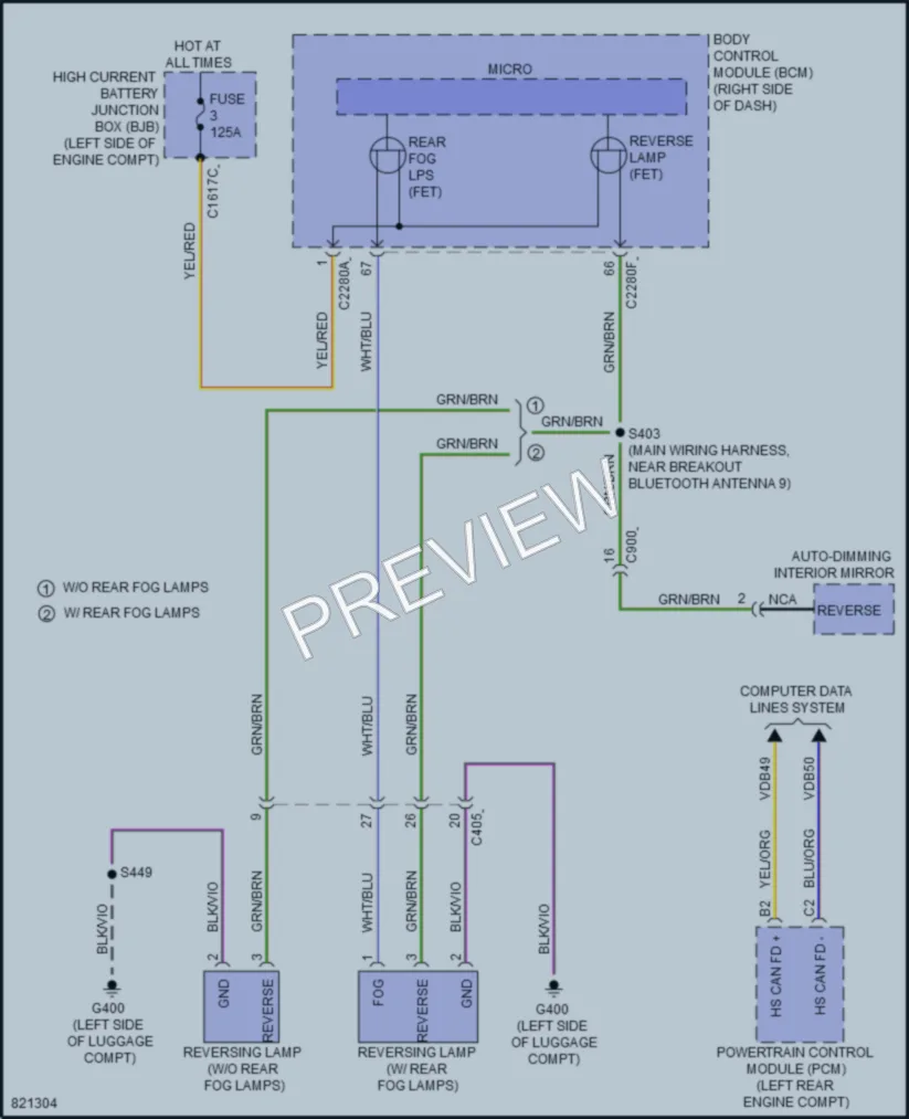 2023 Ford MustangMachE Exterior Lights wiring diagram preview