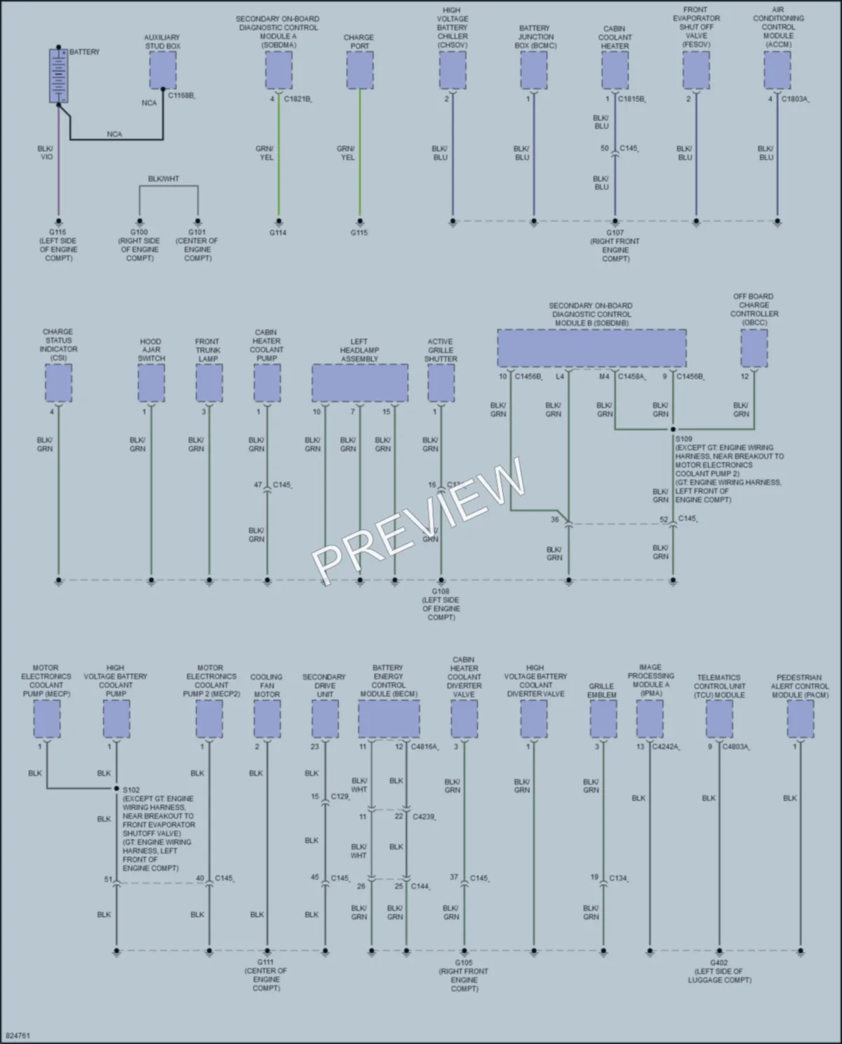 2023 Ford MustangMachE Ground Distribution wiring diagram preview