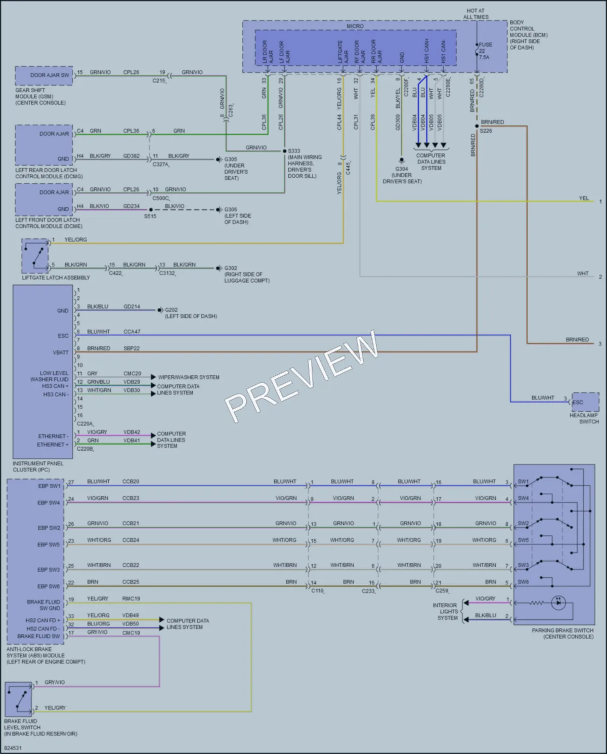 2023 Ford MustangMachE Instrument Cluster wiring diagram preview