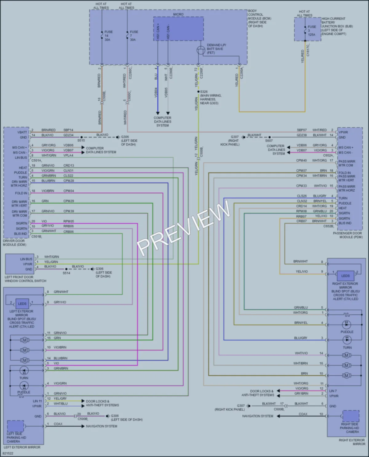 2023 Ford MustangMachE Power Mirrors wiring diagram preview