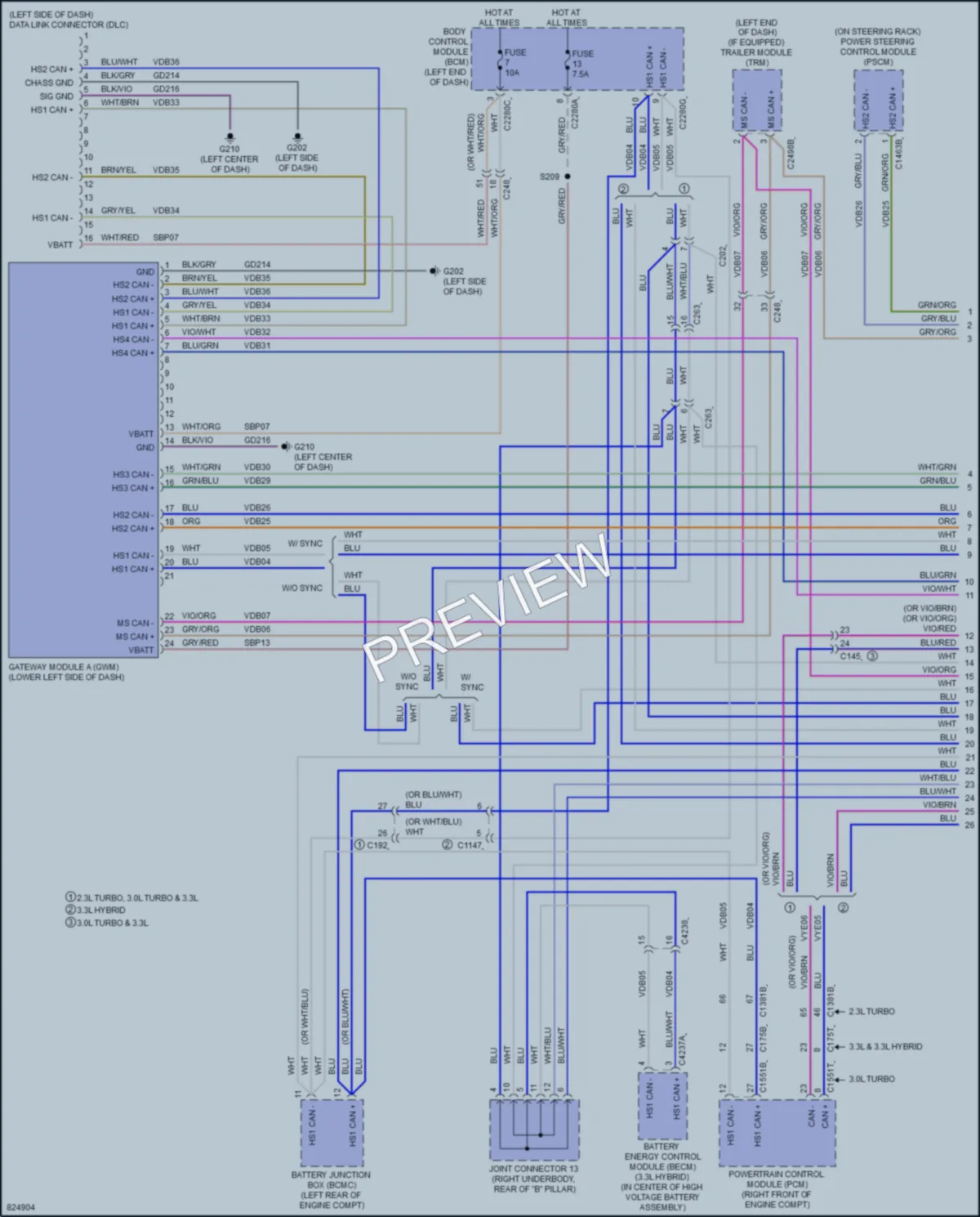 2023 Ford PoliceInterceptorUtility Computer Data Lines wiring diagram preview