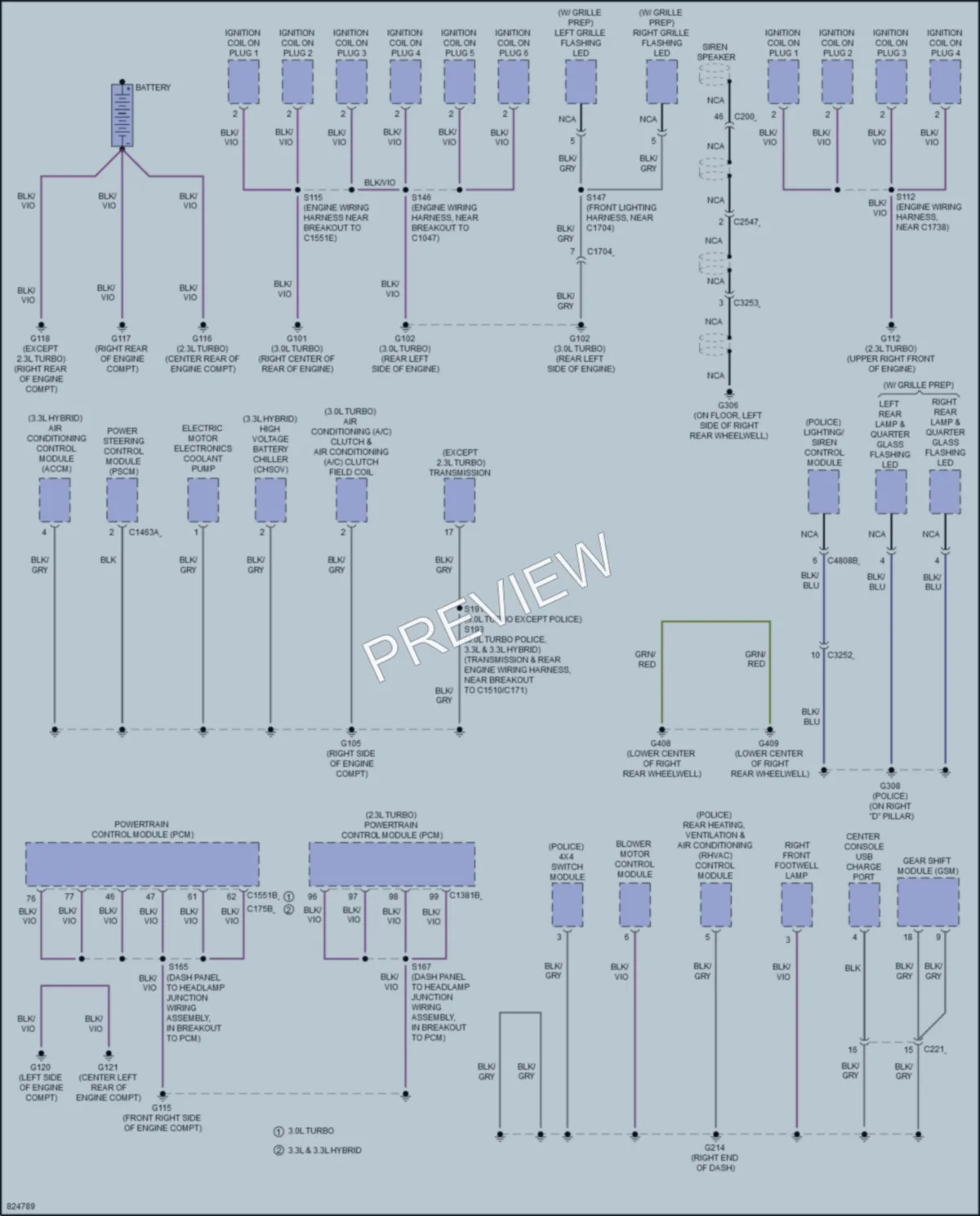2023 Ford PoliceInterceptorUtility Ground Distribution wiring diagram preview