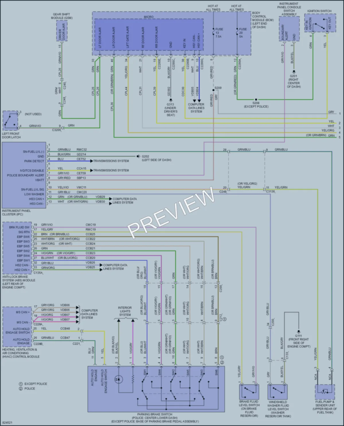 2023 Ford PoliceInterceptorUtility Instrument Cluster wiring diagram preview