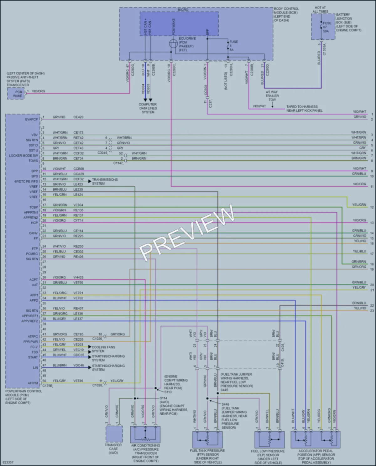 2023 Ford Ranger Engine Performance wiring diagram preview