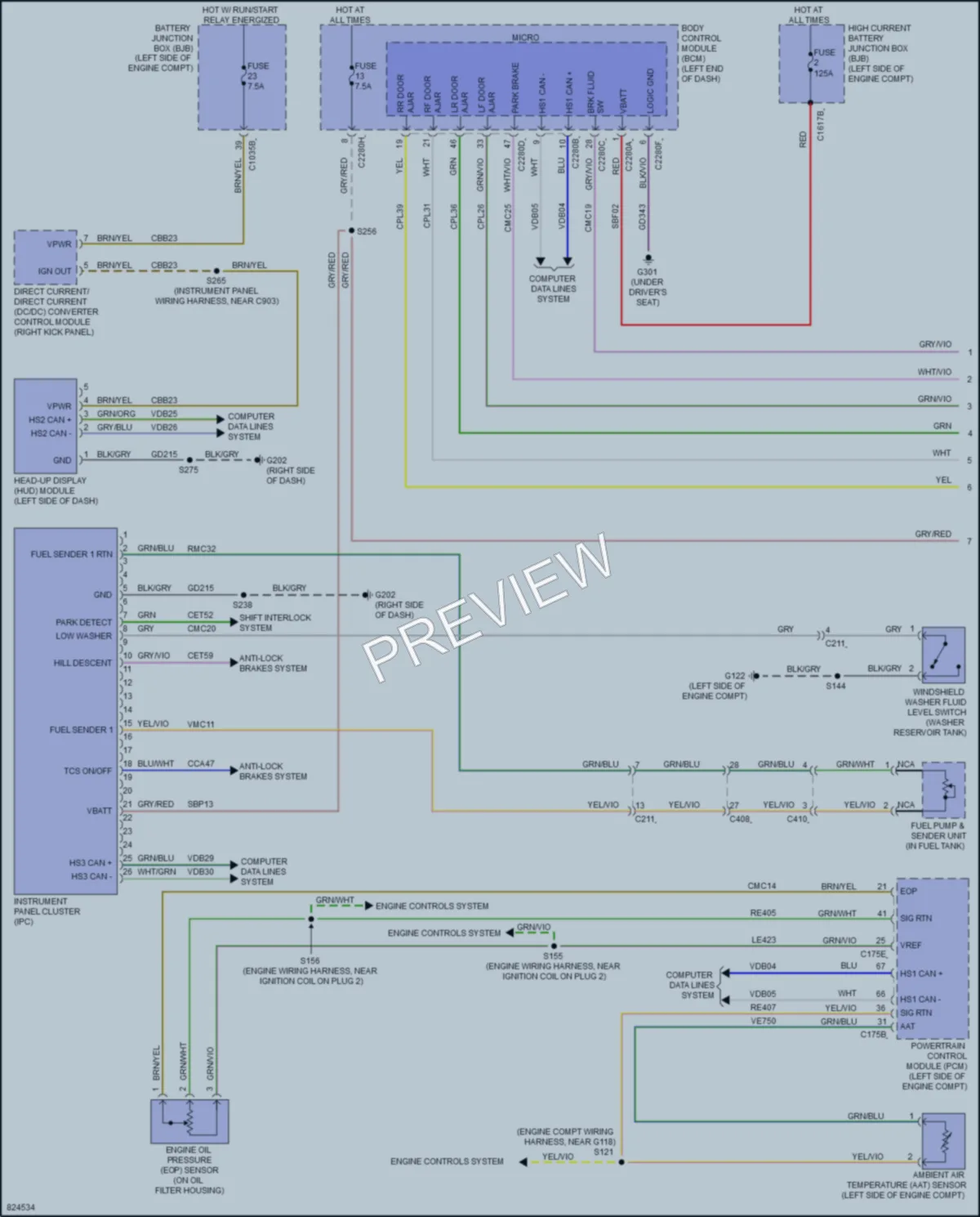 2023 Ford Ranger Instrument Cluster wiring diagram preview