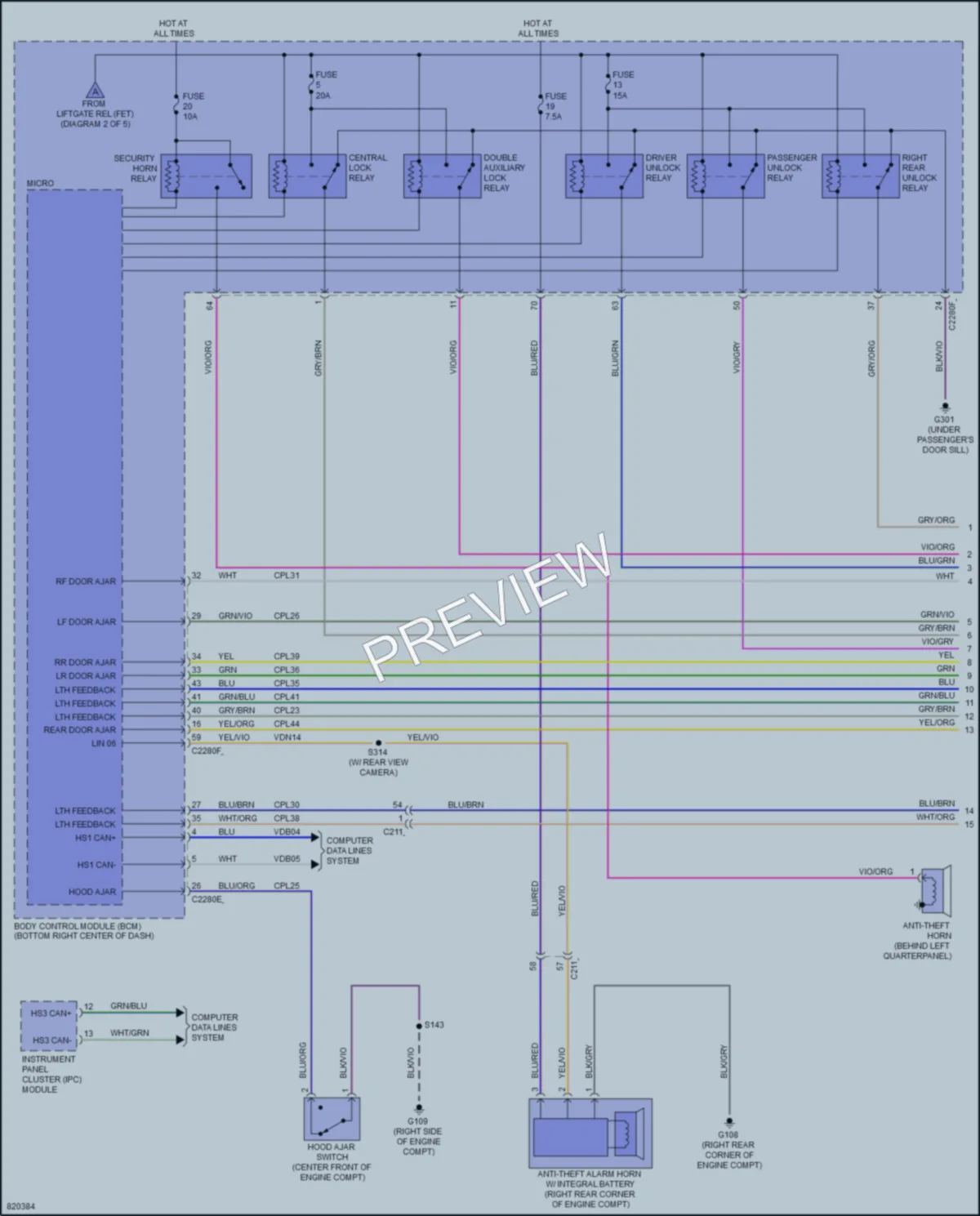 2023 Ford TransitConnect Anti Theft wiring diagram preview