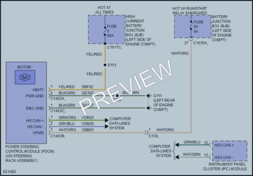 2023 Ford TransitConnect Electronic Power Steering wiring diagram preview