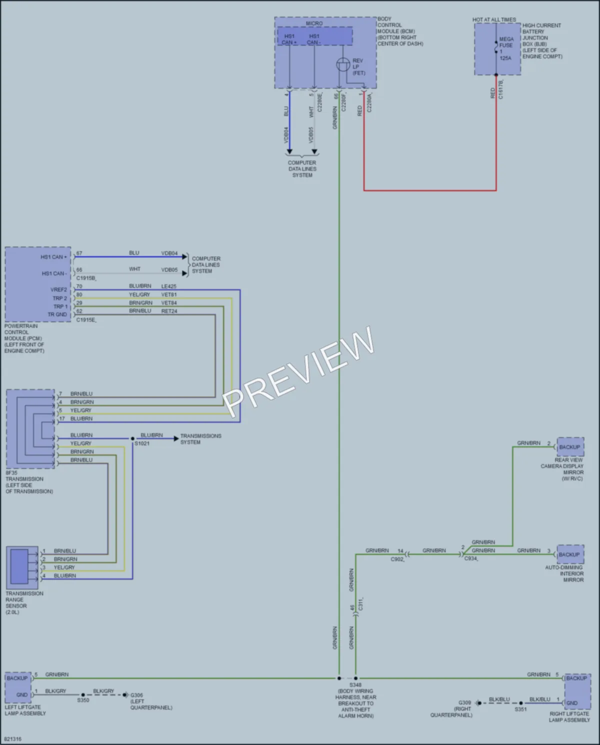 2023 Ford TransitConnect Exterior Lights wiring diagram preview