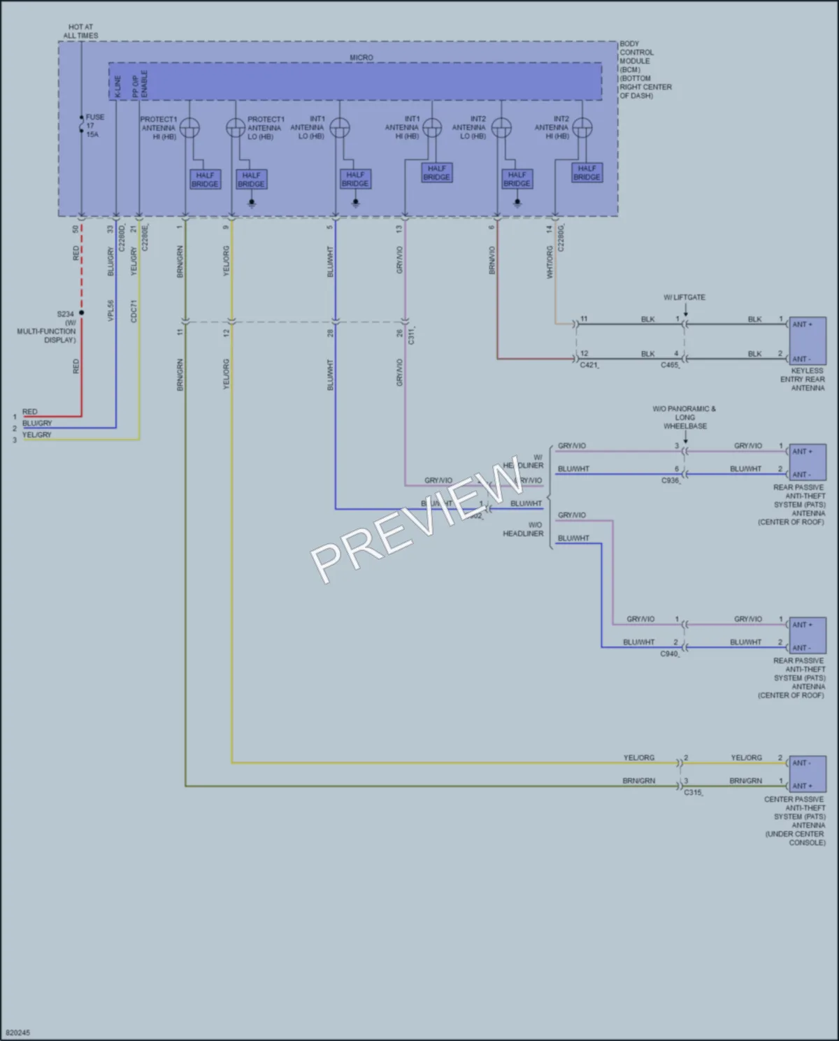 2023 Ford TransitConnect Power Door Locks wiring diagram preview