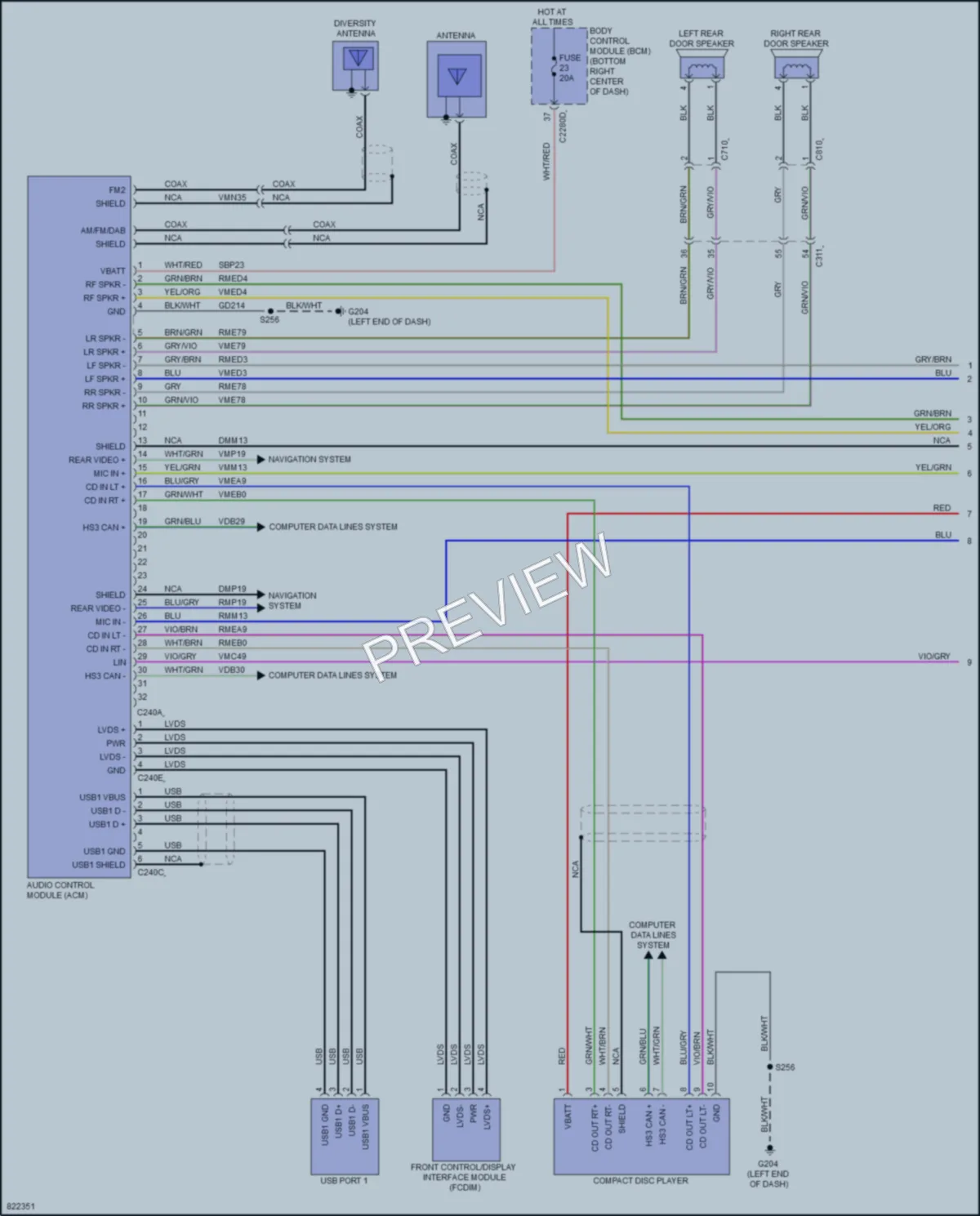 2023 Ford TransitConnect Radio wiring diagram preview
