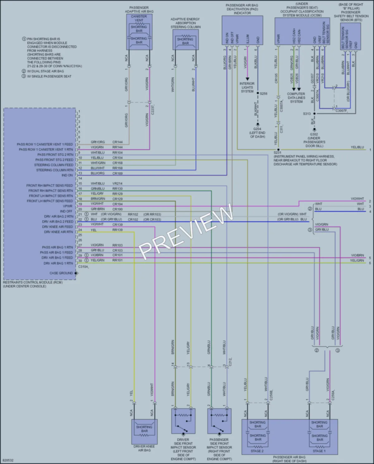 2023 Ford TransitConnect Supplemental Restraints wiring diagram preview
