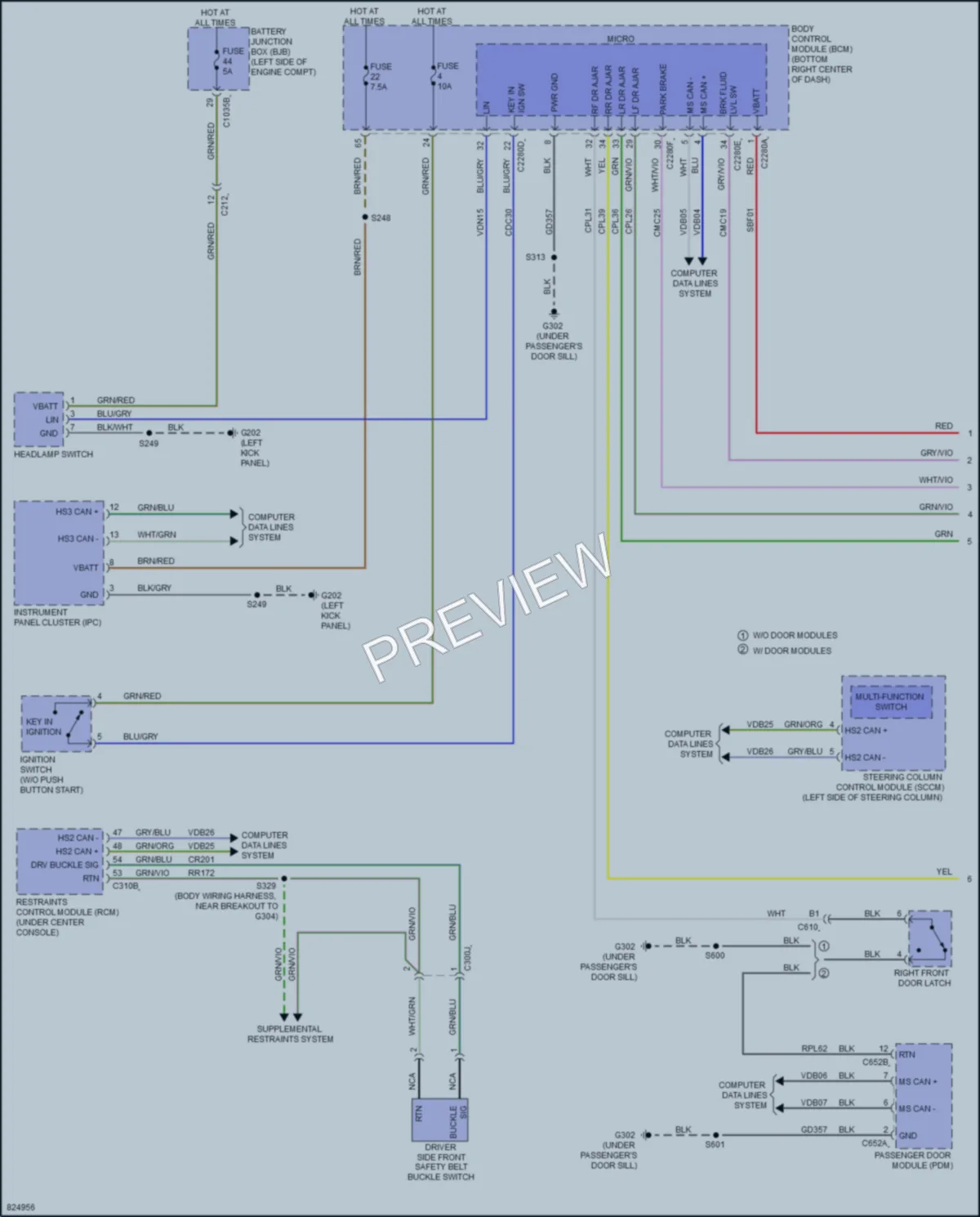 2023 Ford TransitConnect Warning Systems wiring diagram preview
