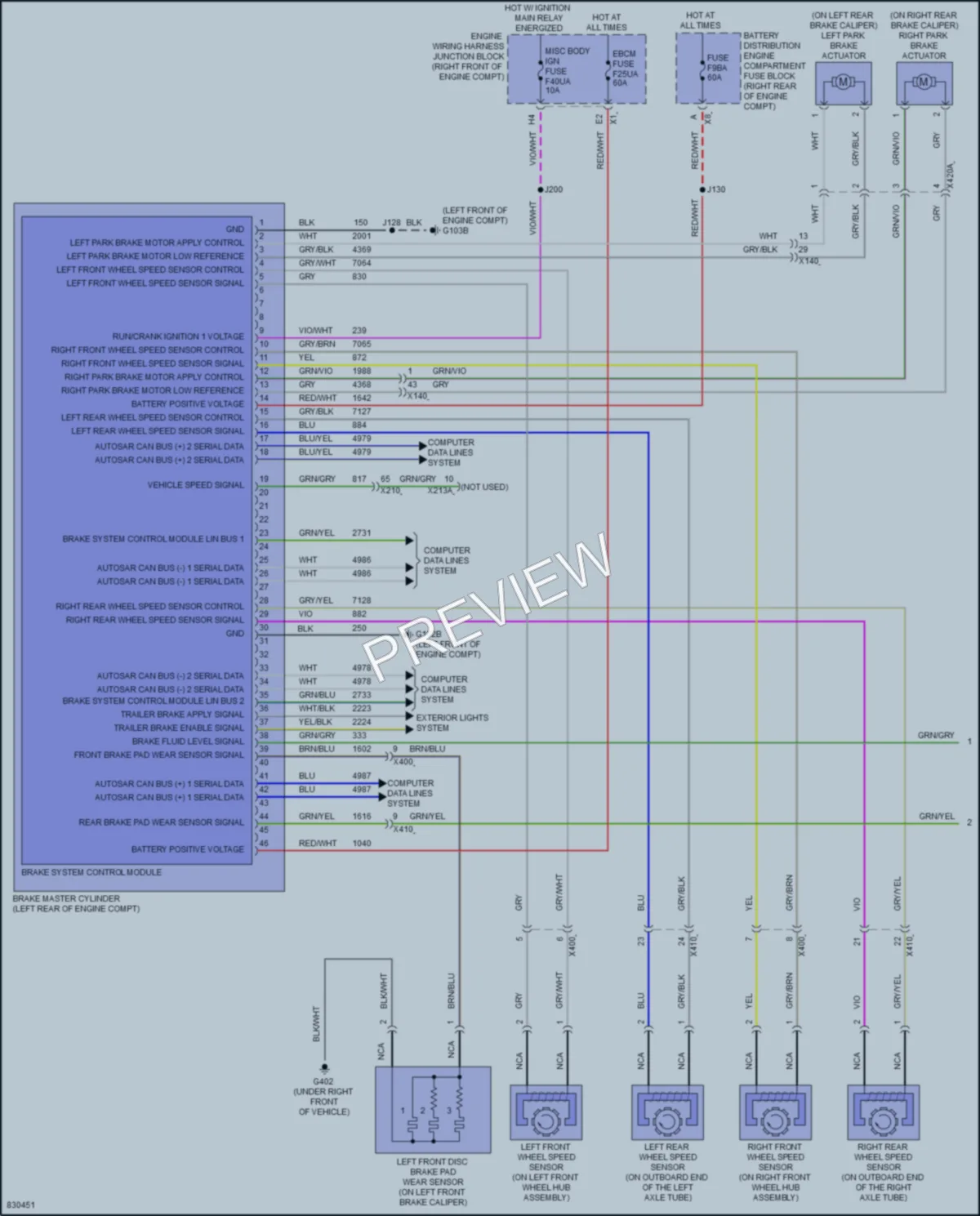 2023 GMC 1500Sierra Anti Lock Brakes wiring diagram preview