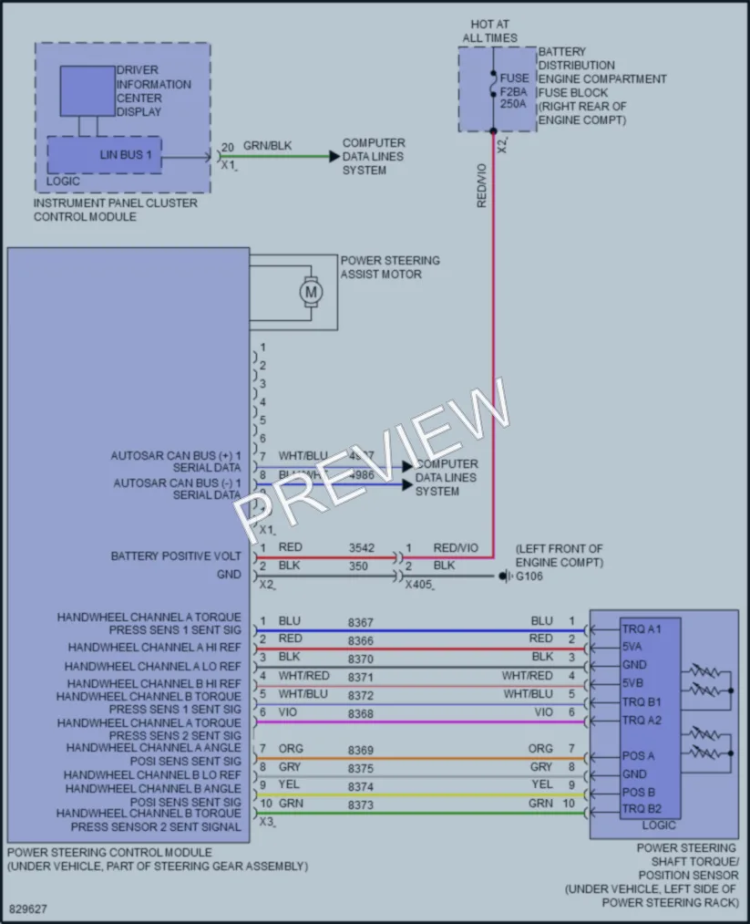 2023 GMC 1500SierraDenali Electronic Power Steering wiring diagram preview
