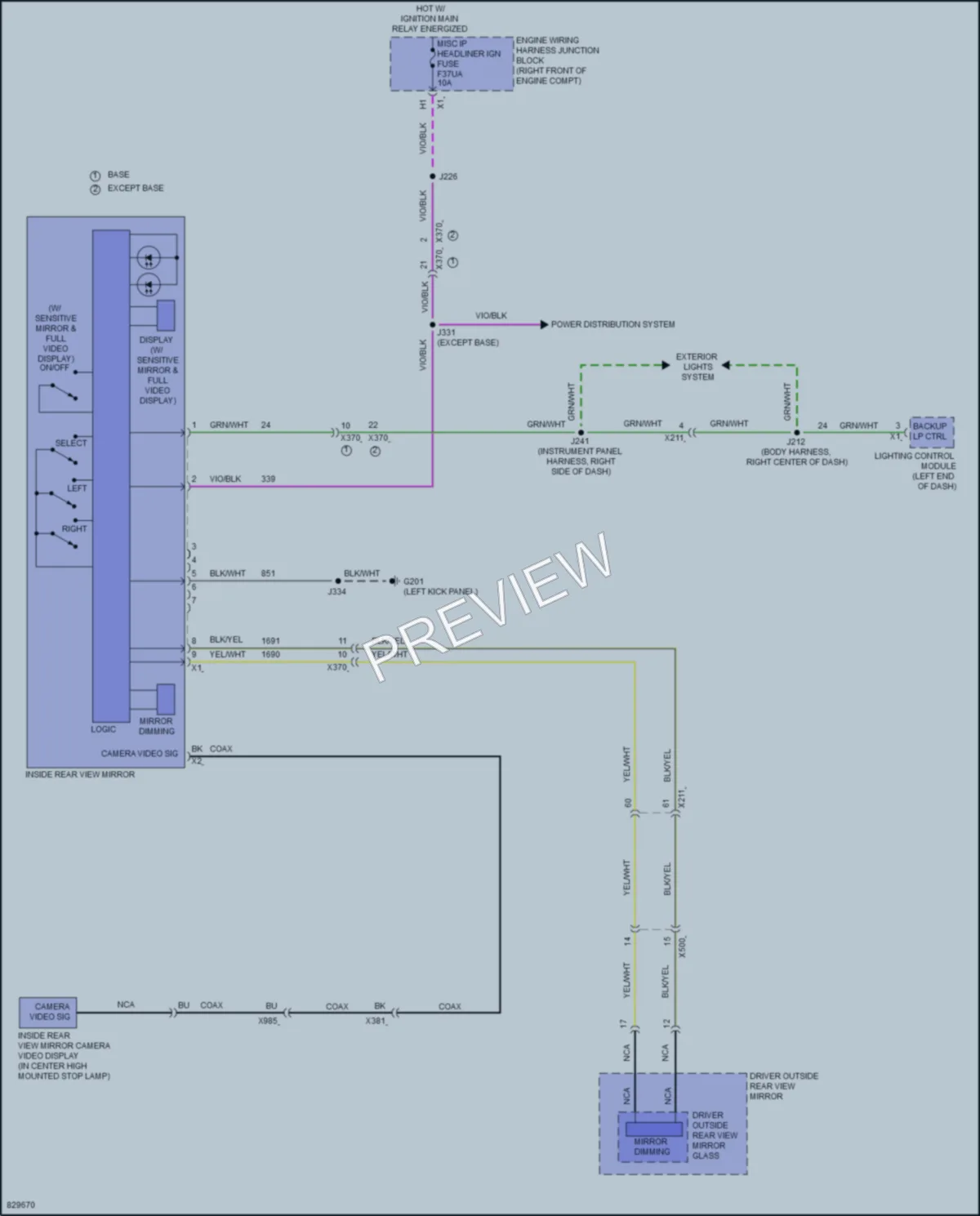 2023 GMC 1500SierraDenali Power Mirrors wiring diagram preview