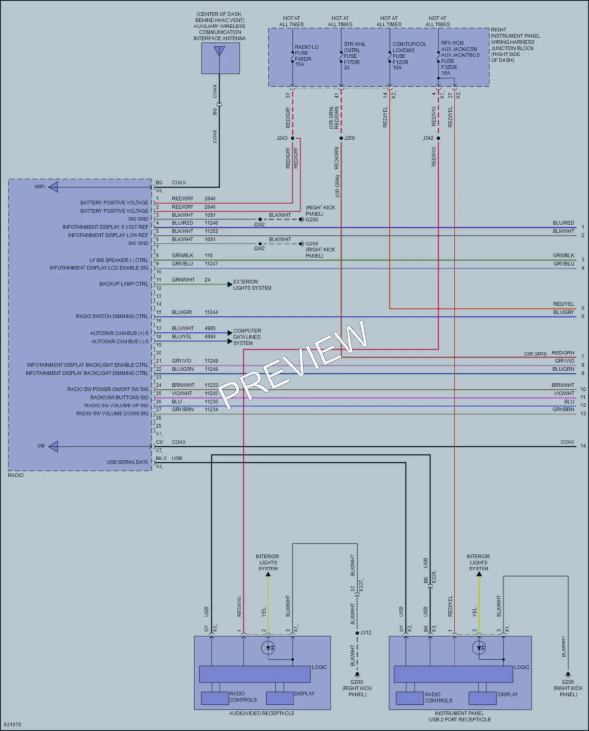 2023 GMC 1500SierraDenali Radio wiring diagram preview