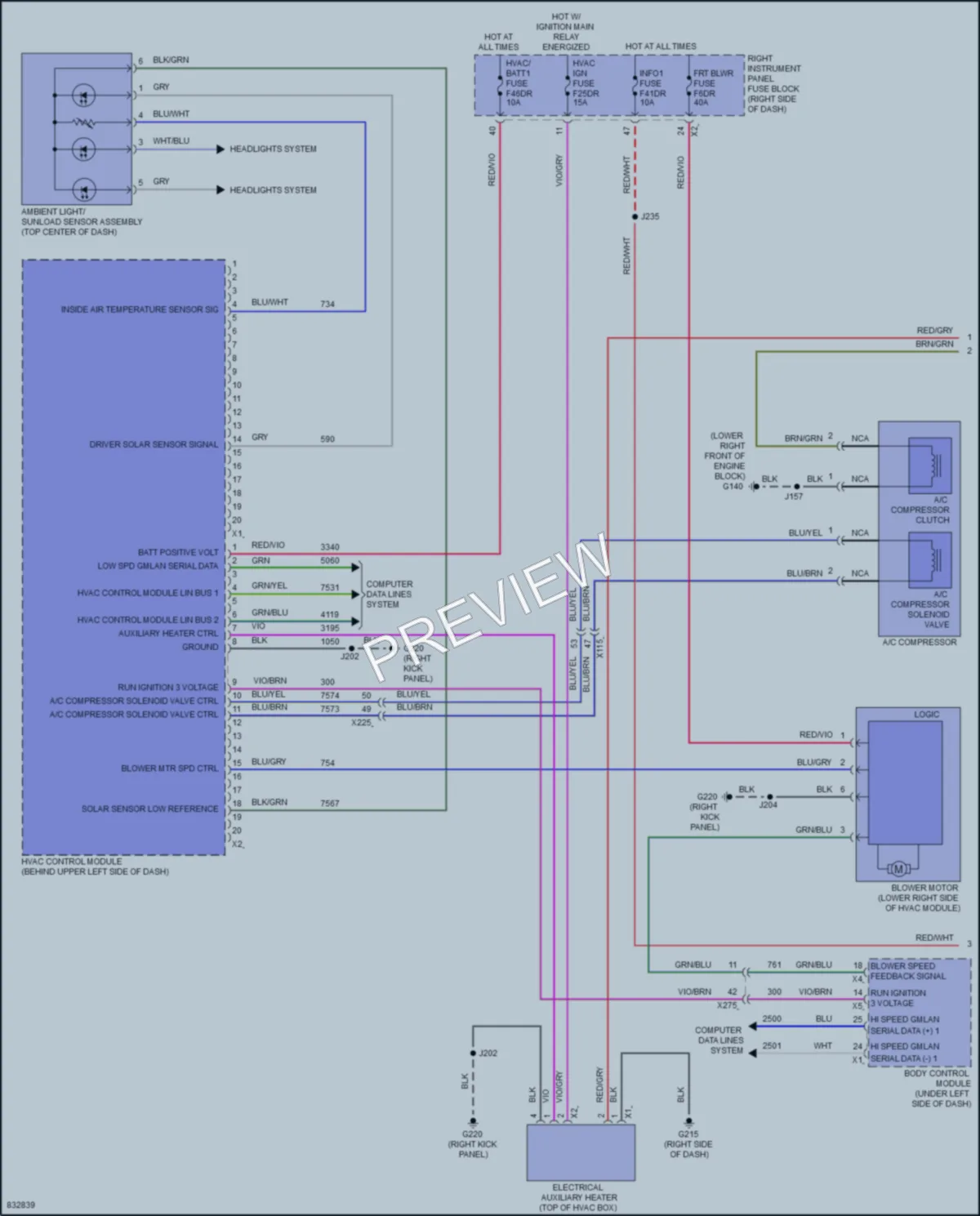 2023 GMC 2500HDSierra Air Conditioning wiring diagram preview