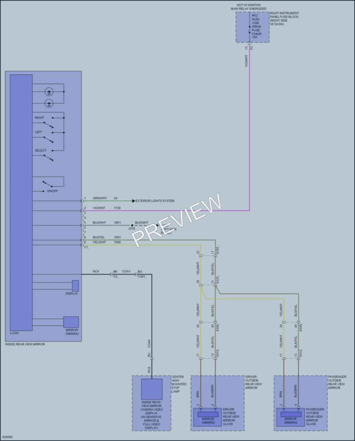 2023 GMC 2500HDSierra Power Mirrors wiring diagram preview