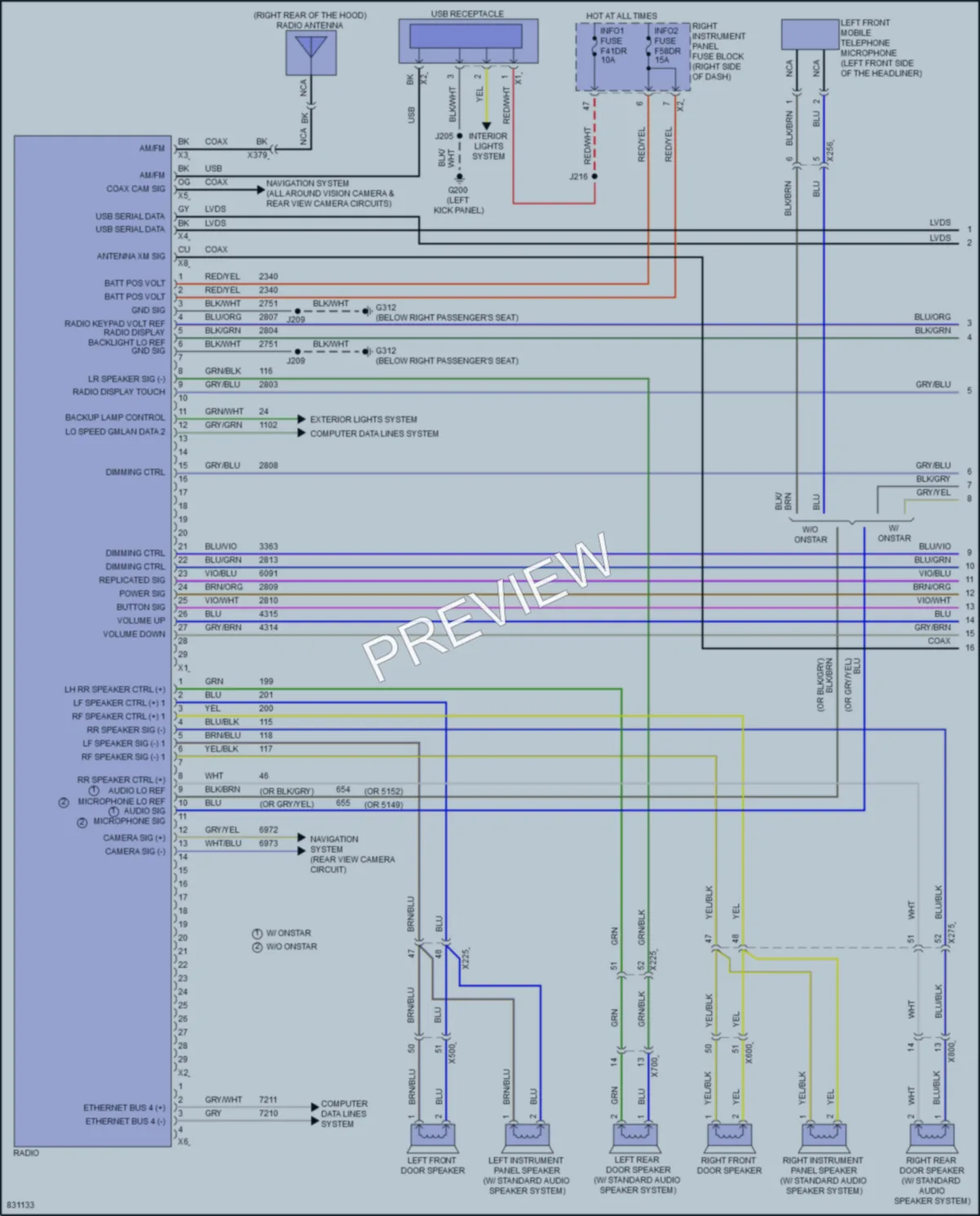 2023 GMC 2500HDSierra Radio wiring diagram preview