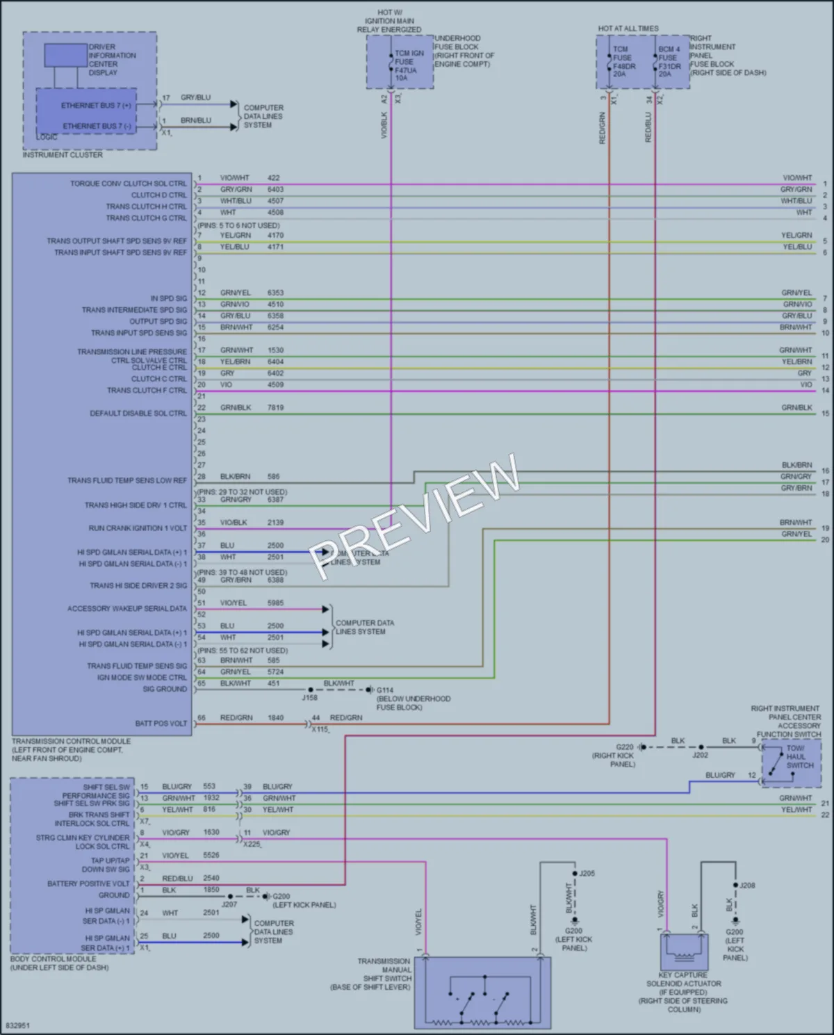 2023 GMC 2500HDSierraDenali Transmission wiring diagram preview