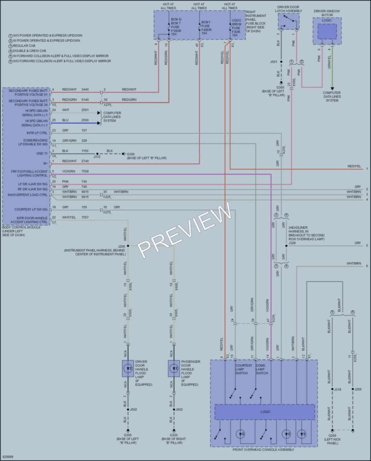 2023 GMC 3500HDSierraDenali Interior Lights wiring diagram preview