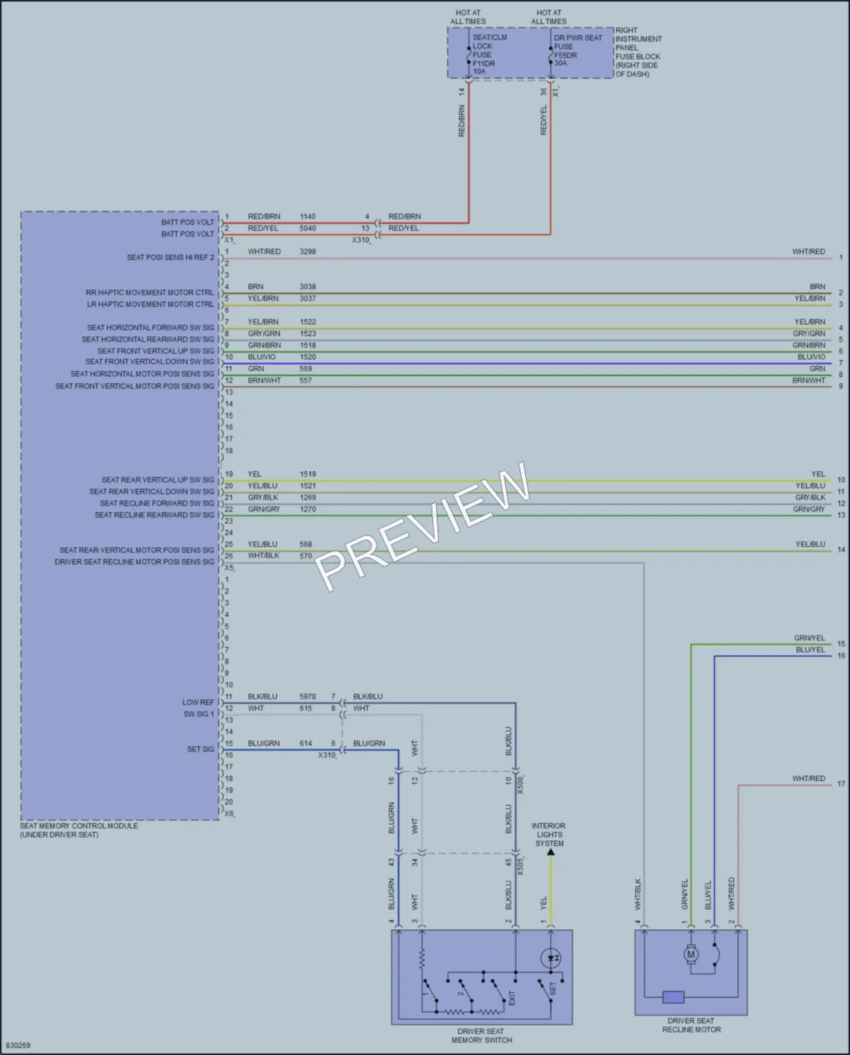 2023 GMC 3500HDSierraDenali Memory Systems wiring diagram preview