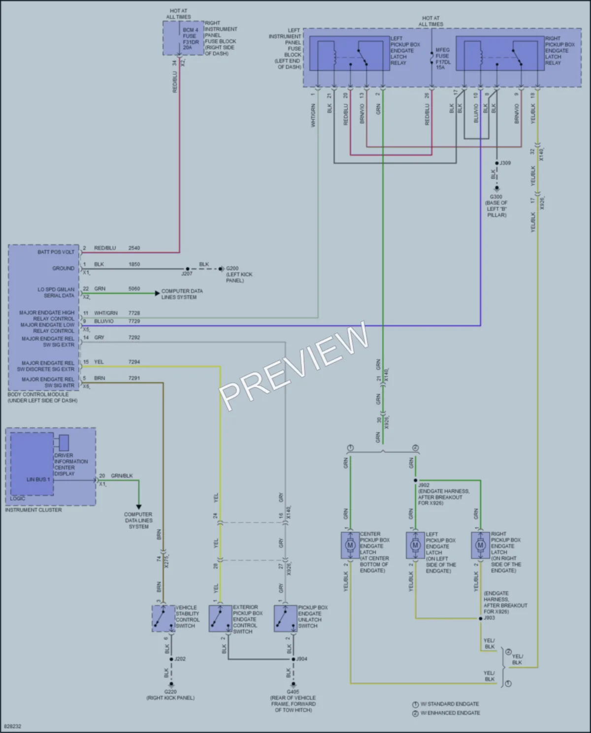 2023 GMC 3500HDSierraDenali Trunk Tailgate Fuel Door wiring diagram preview