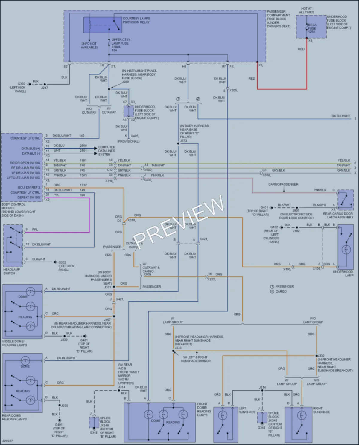 2023 GMC 3500Savana Interior Lights wiring diagram preview