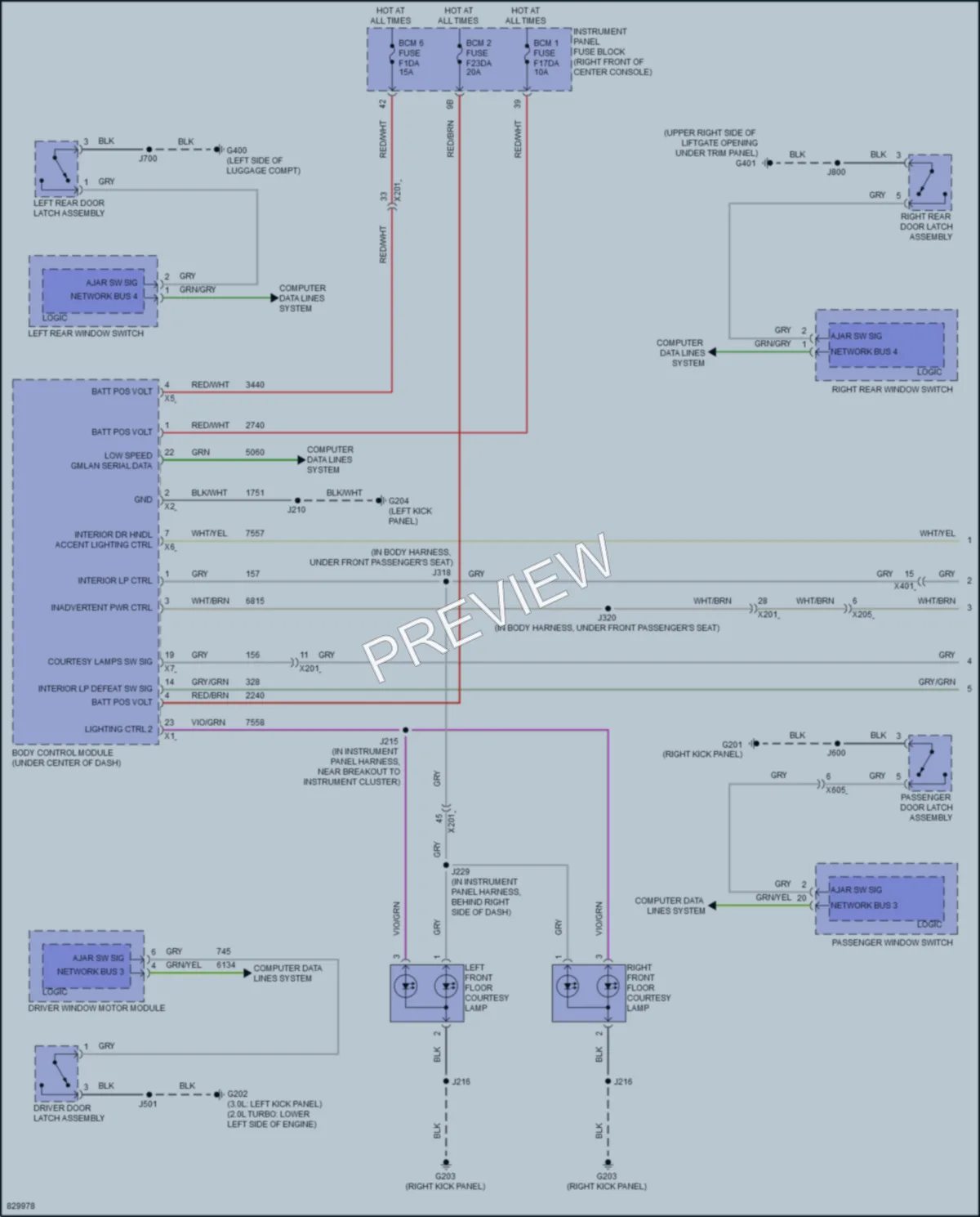 2023 GMC Acadia Interior Lights wiring diagram preview