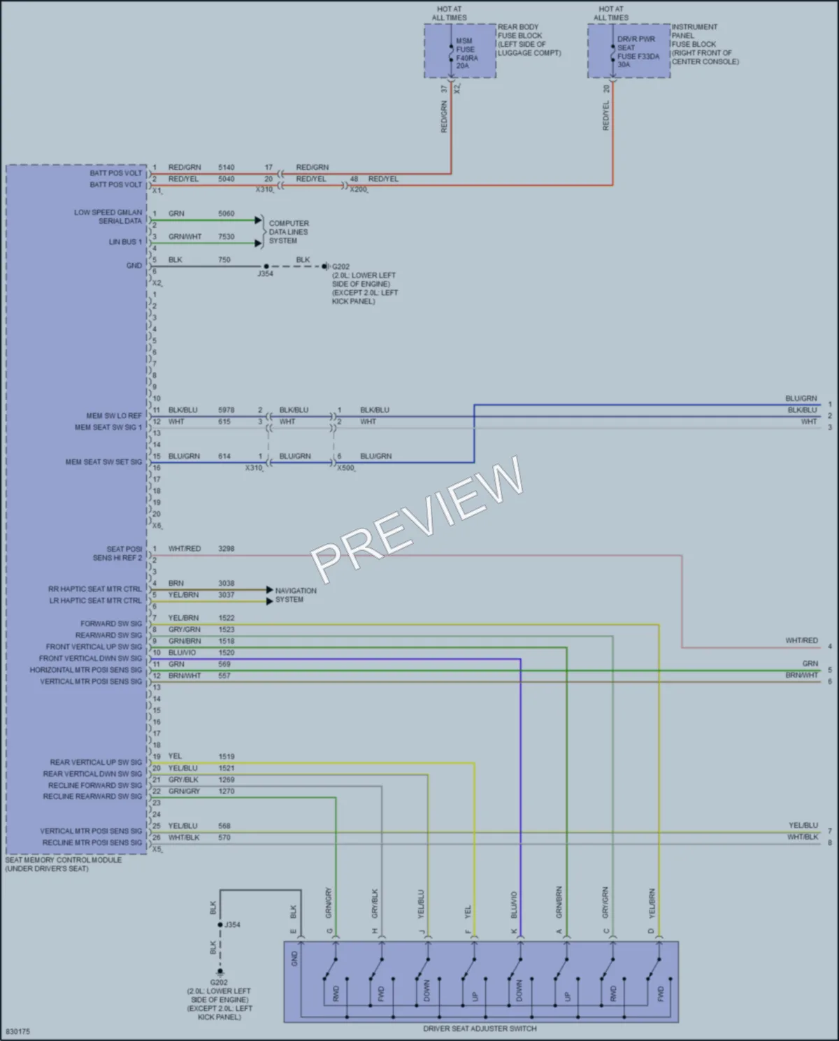 2023 GMC Acadia Memory Systems wiring diagram preview