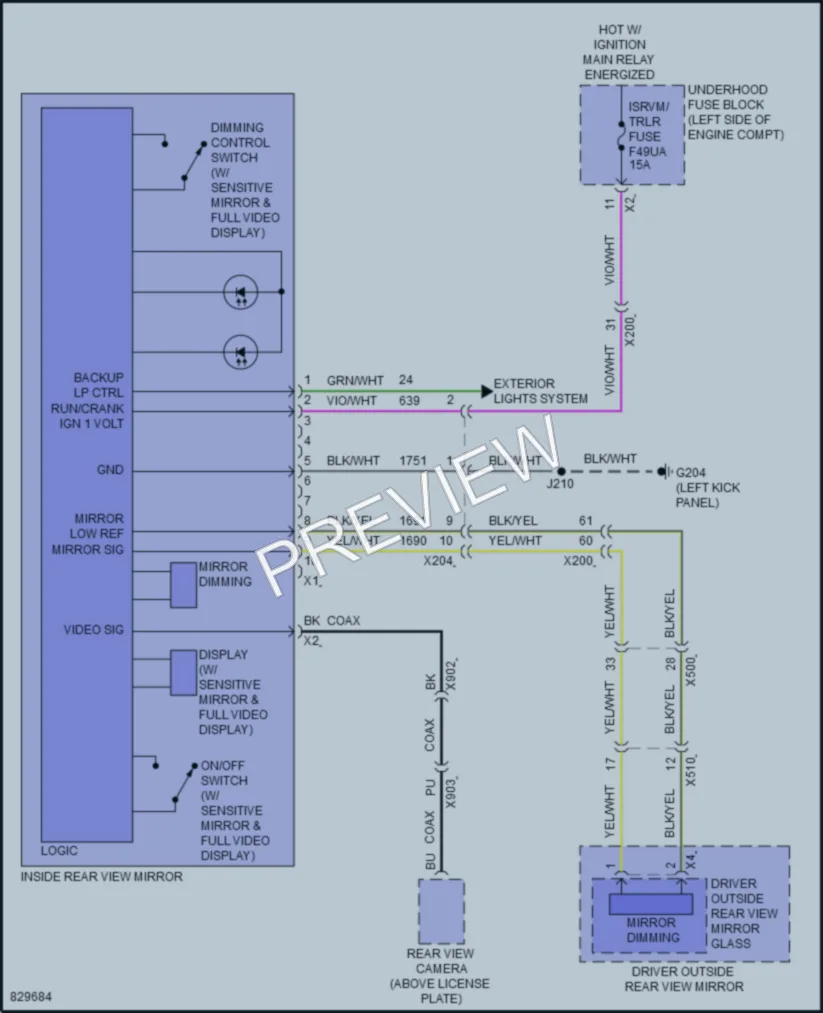 2023 GMC Acadia Power Mirrors wiring diagram preview