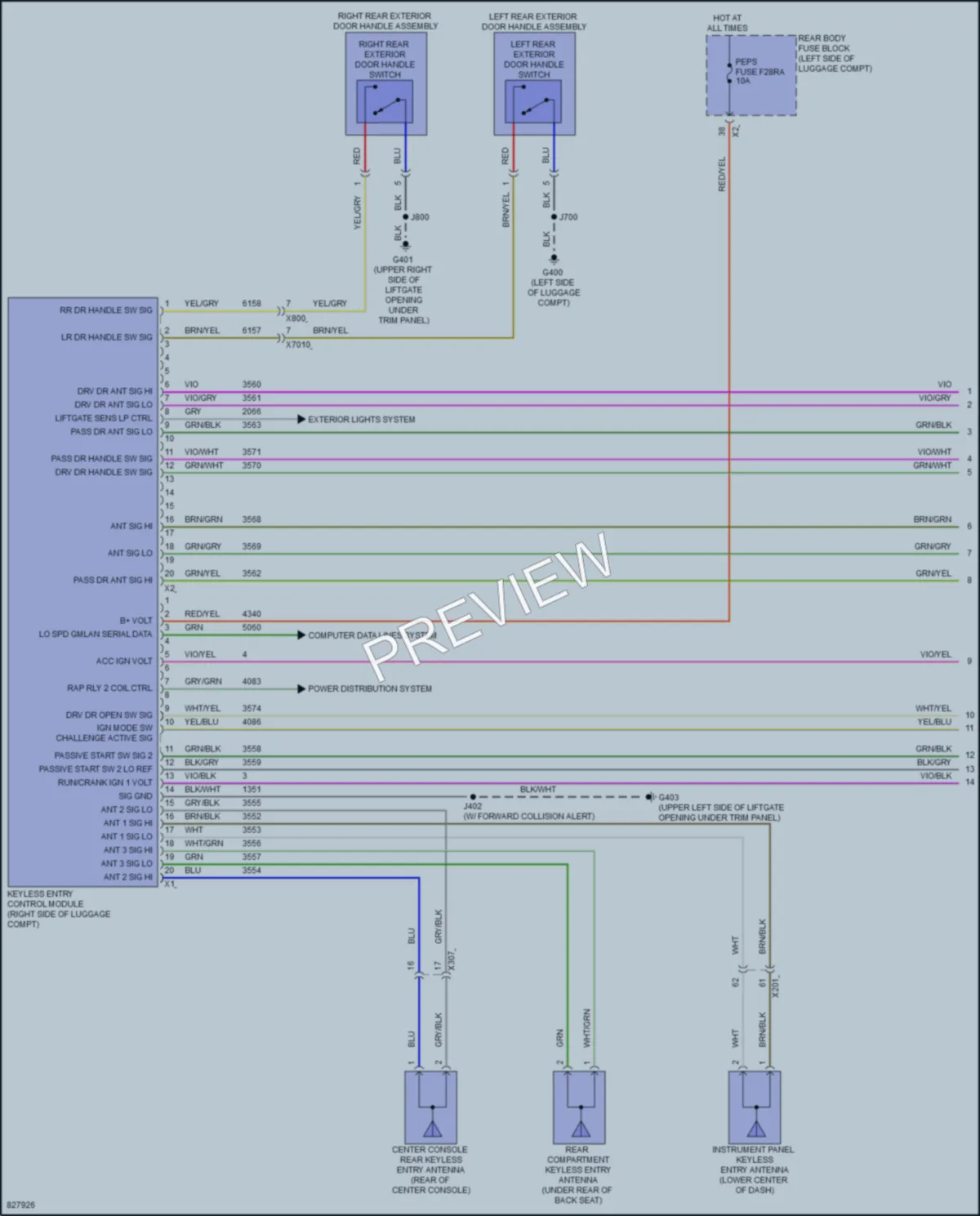 2023 GMC AcadiaDenali Power Door Locks wiring diagram preview