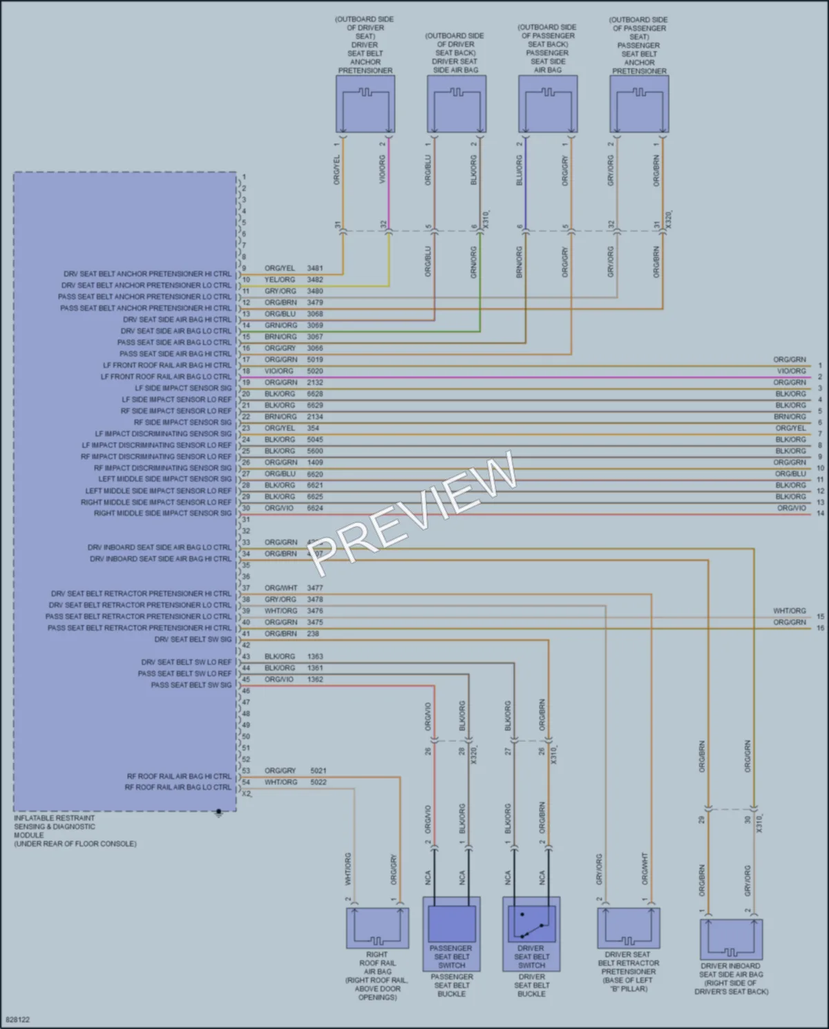 2023 GMC AcadiaDenali Supplemental Restraints wiring diagram preview