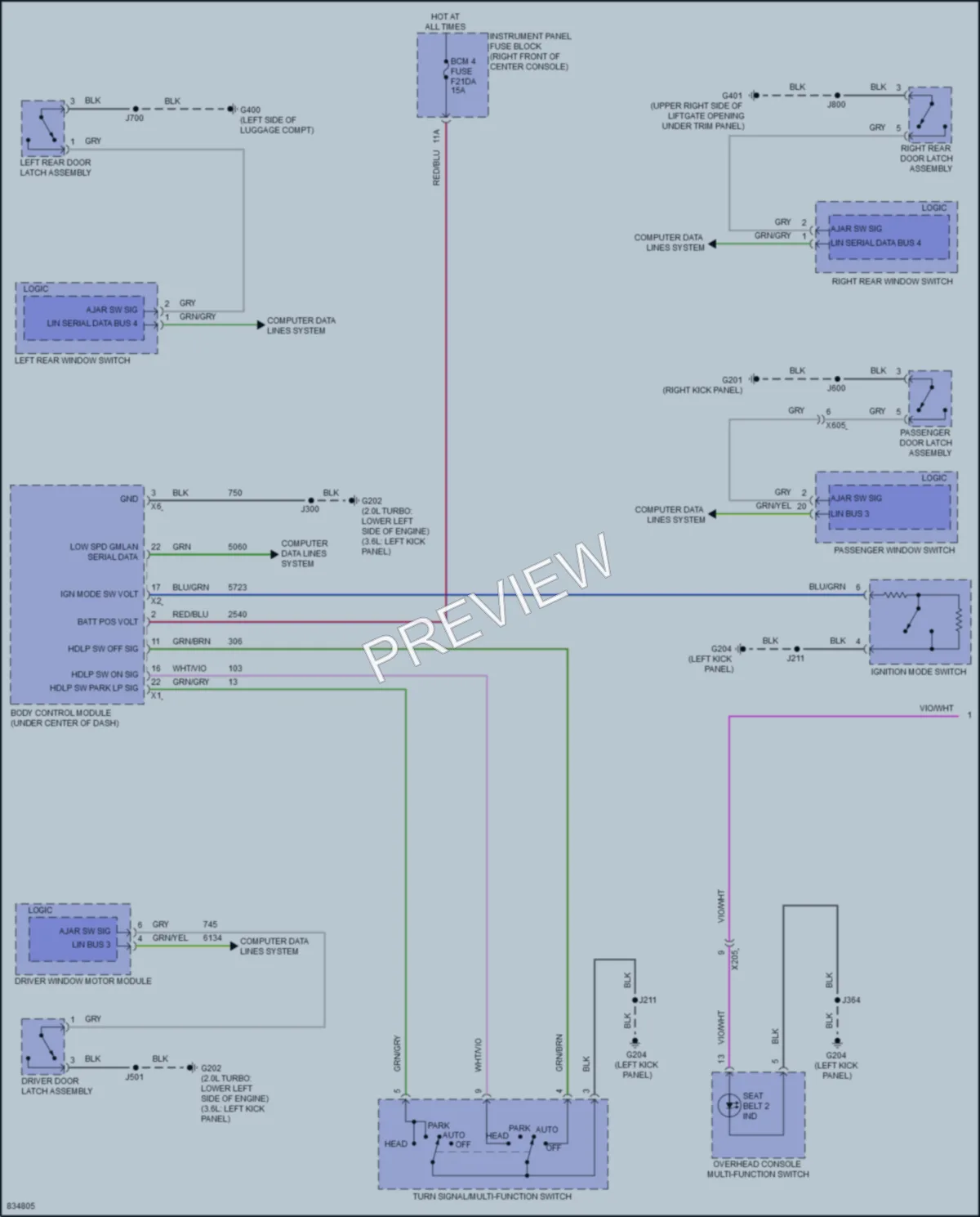 2023 GMC AcadiaDenali Warning Systems wiring diagram preview