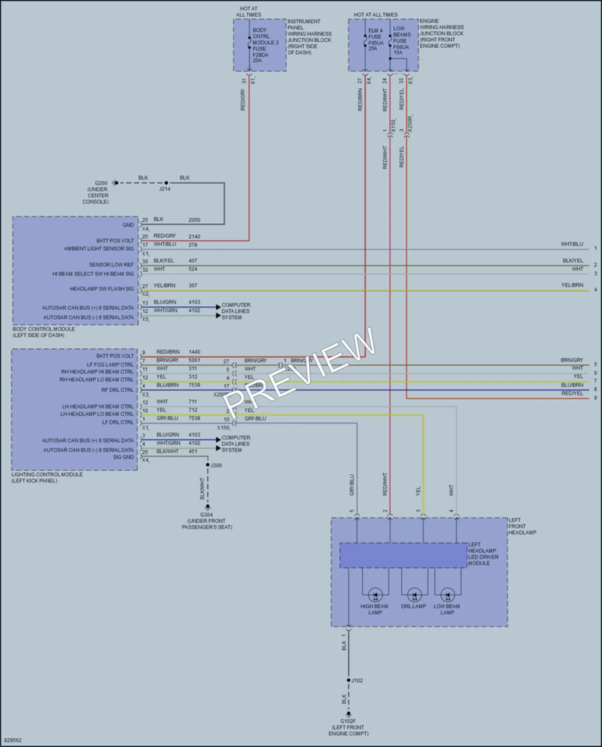 2023 GMC Canyon Headlights wiring diagram preview