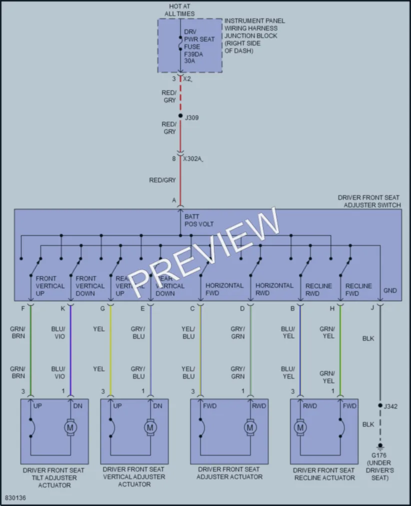 2023 GMC Canyon Power Seats wiring diagram preview
