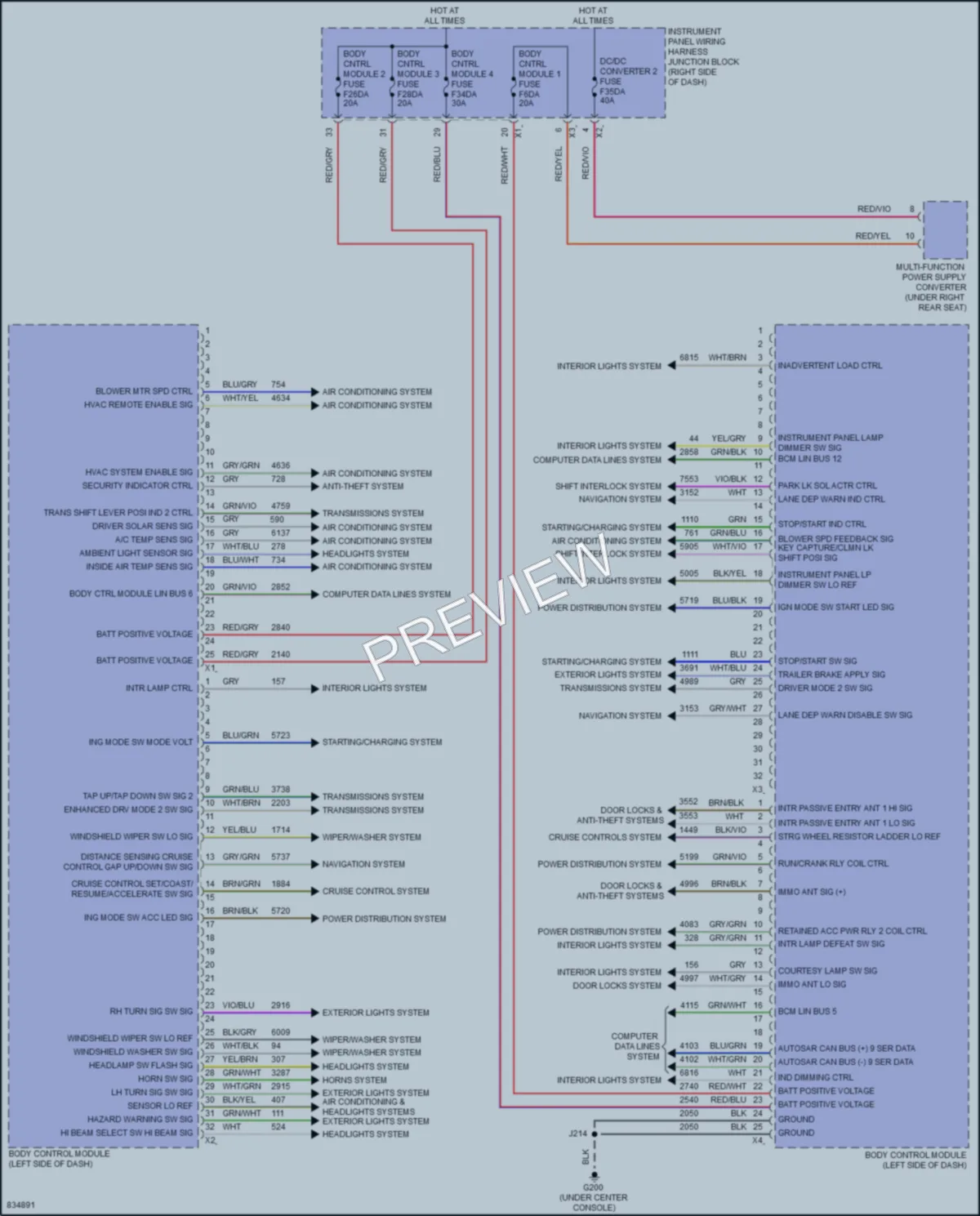 2023 GMC CanyonDenali Body Control Modules wiring diagram preview