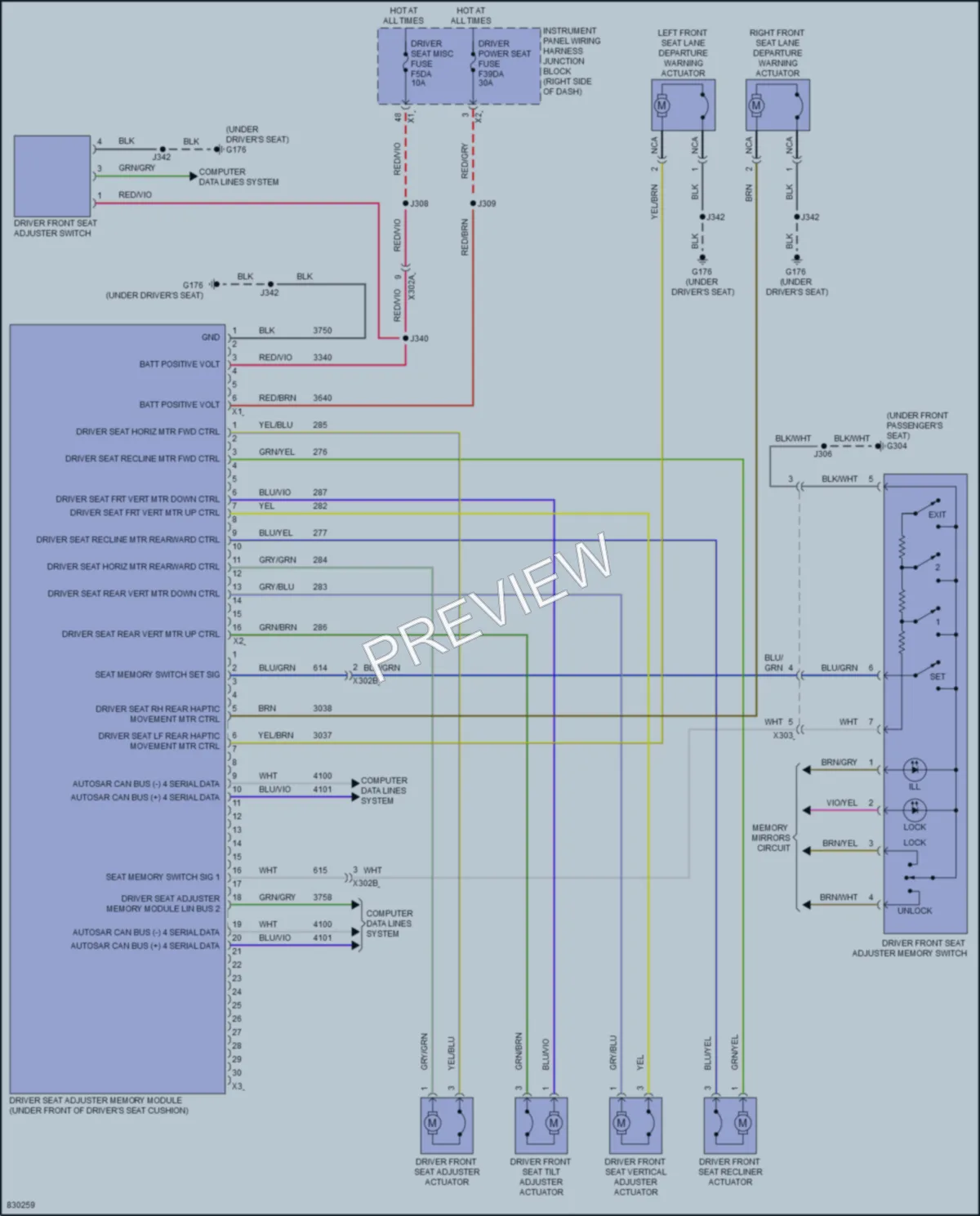 2023 GMC CanyonDenali Memory Systems wiring diagram preview