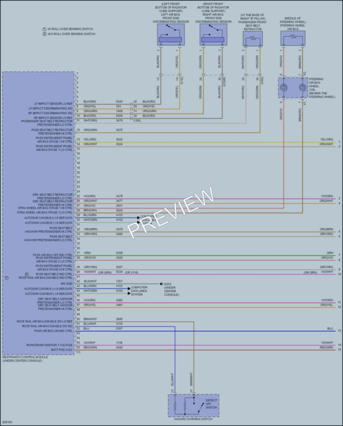 2023 GMC CanyonDenali Supplemental Restraints wiring diagram preview